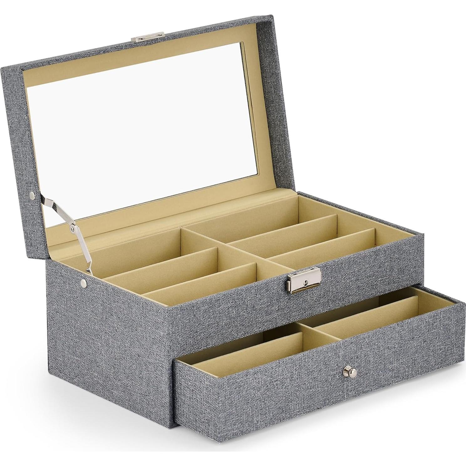 Organizador de Gafas CO-Z 12 Compartimentos Lino Gris