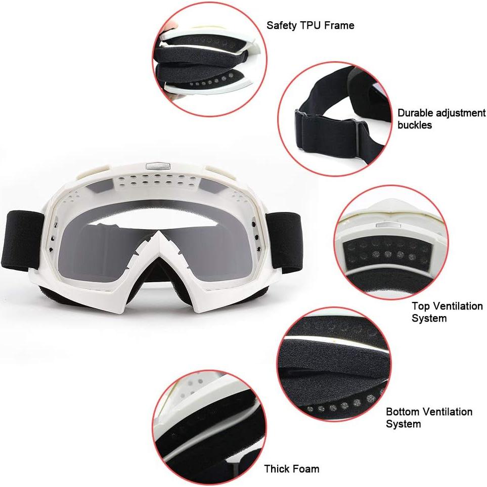 Gafas de Motocross SPOSUNE ATV UV400 Unisex Blancas