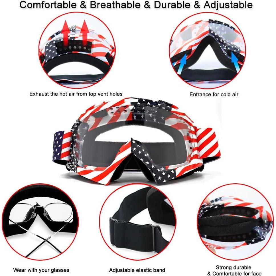 Gafas de Motocross SPOSUNE UV400 para Adultos y Jóvenes