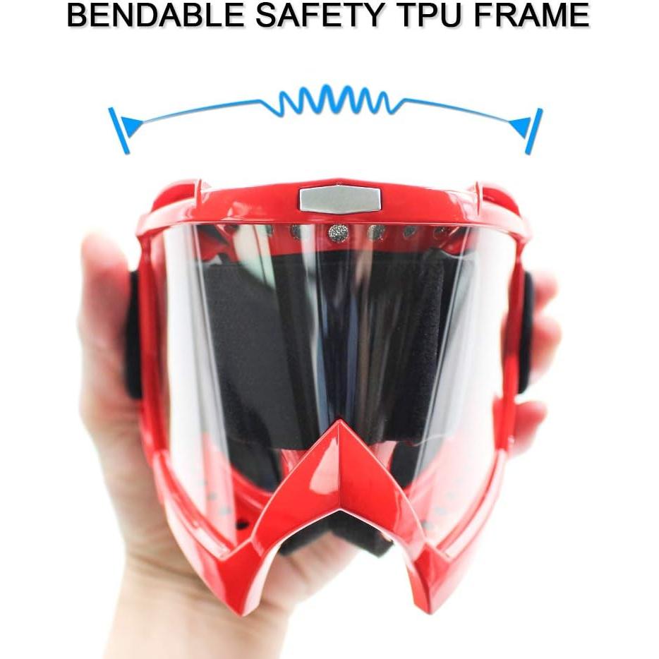 Gafas de Motocross SPOSUNE Rojo Lente Clara UV400 Unisex