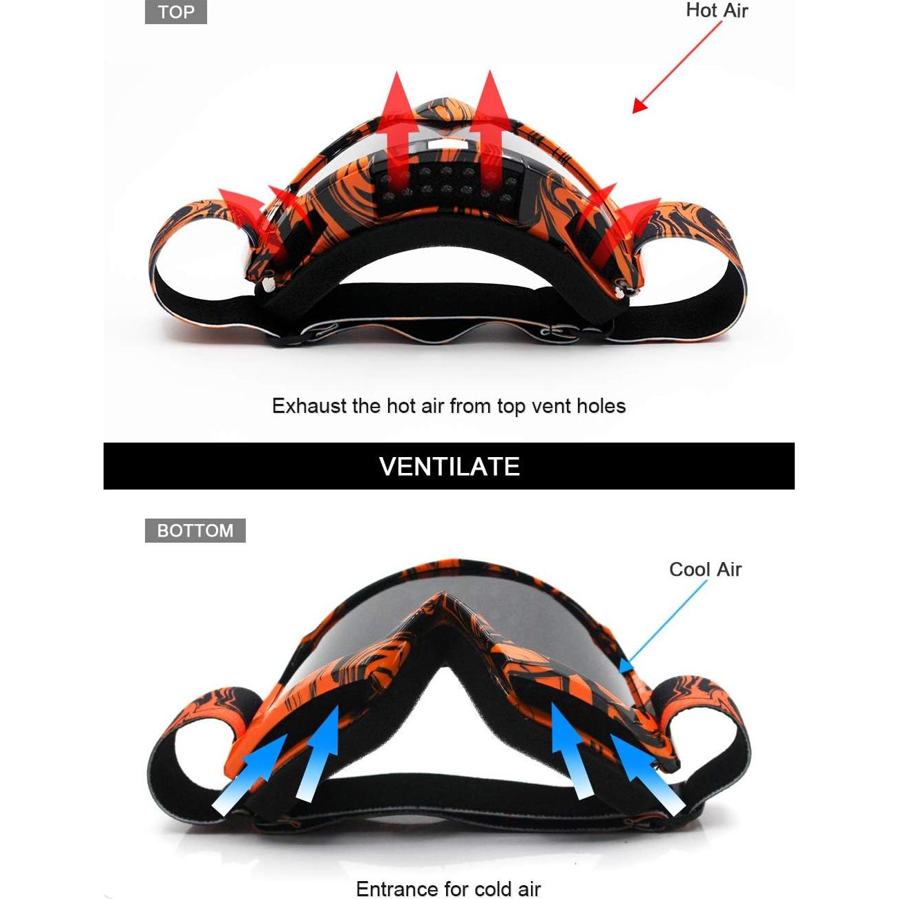 Gafas de Motocross SPOSUNE Lente Tigre y Gris UV400