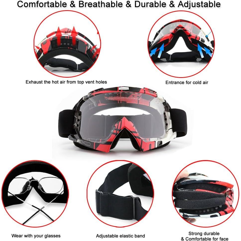 Gafas de motocross SPOSUNE ATV UV400 para hombres y mujeres