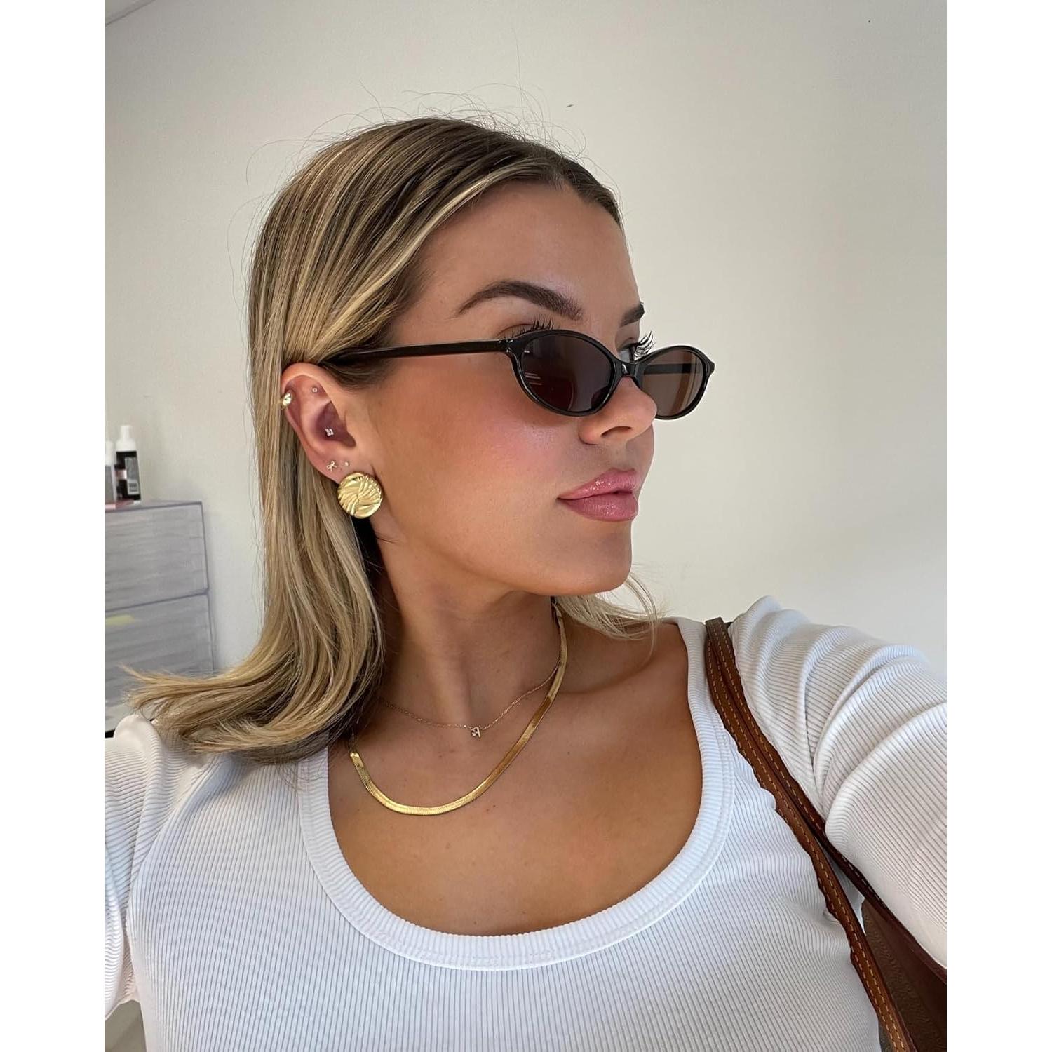 Gafas de sol ovaladas GUVIVI 90s UV protección mujeres