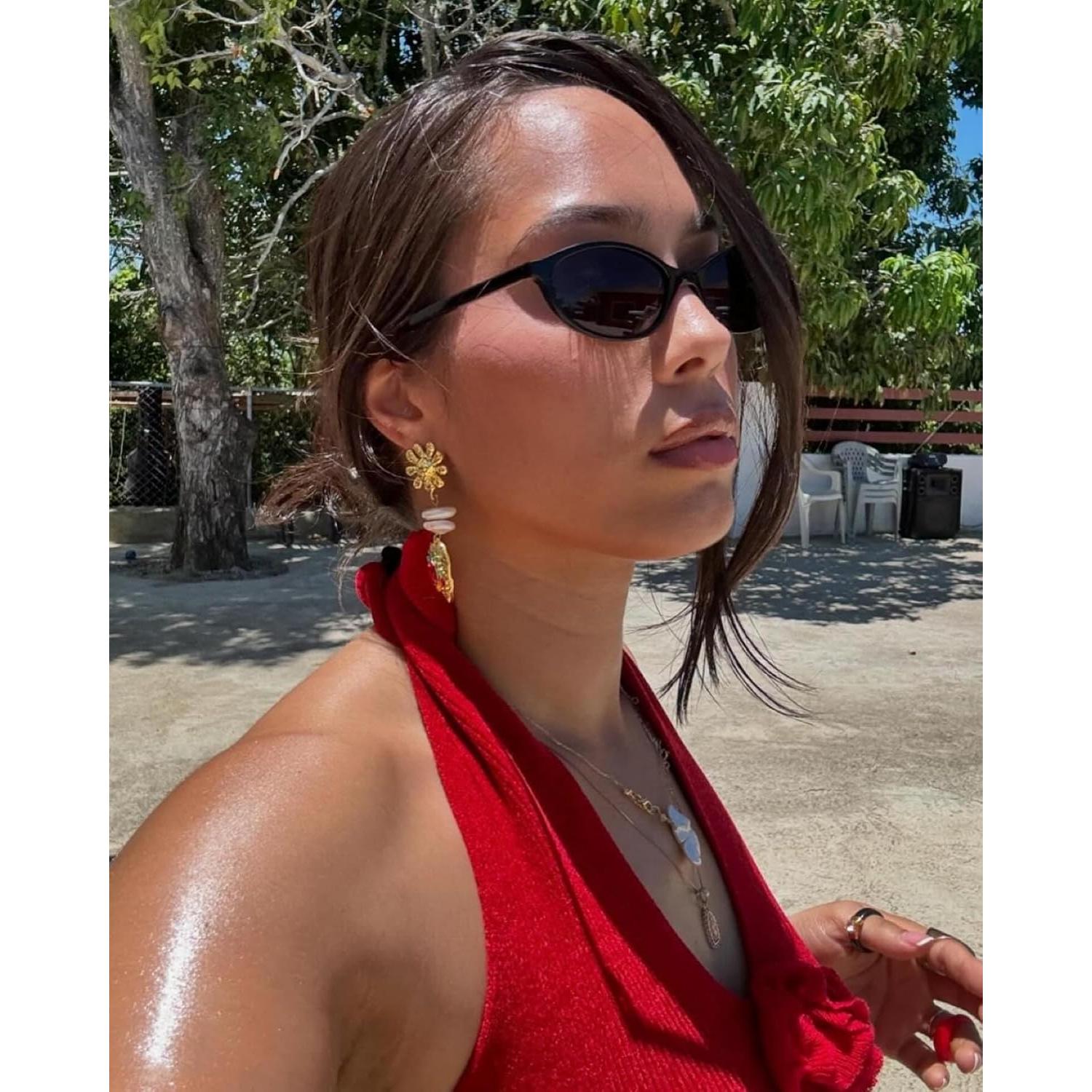 Gafas de sol ovaladas GUVIVI 90s UV protección mujeres