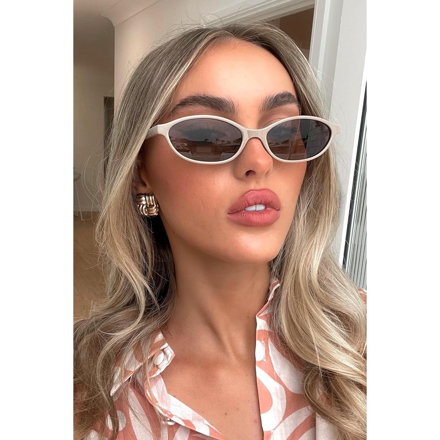 Gafas de sol ovaladas GUVIVI retro UV protección para mujeres