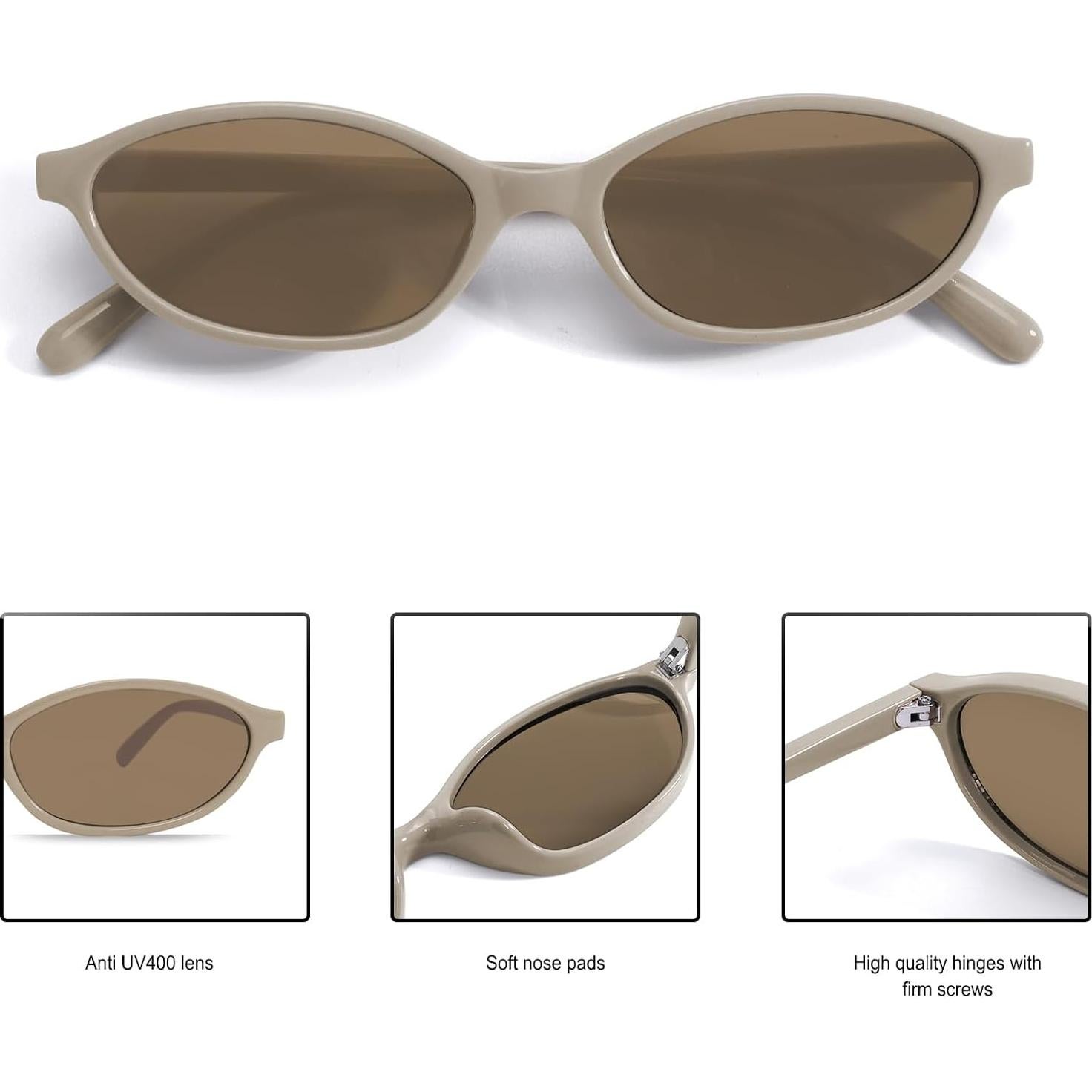 Gafas de sol ovaladas GUVIVI retro UV protección para mujeres