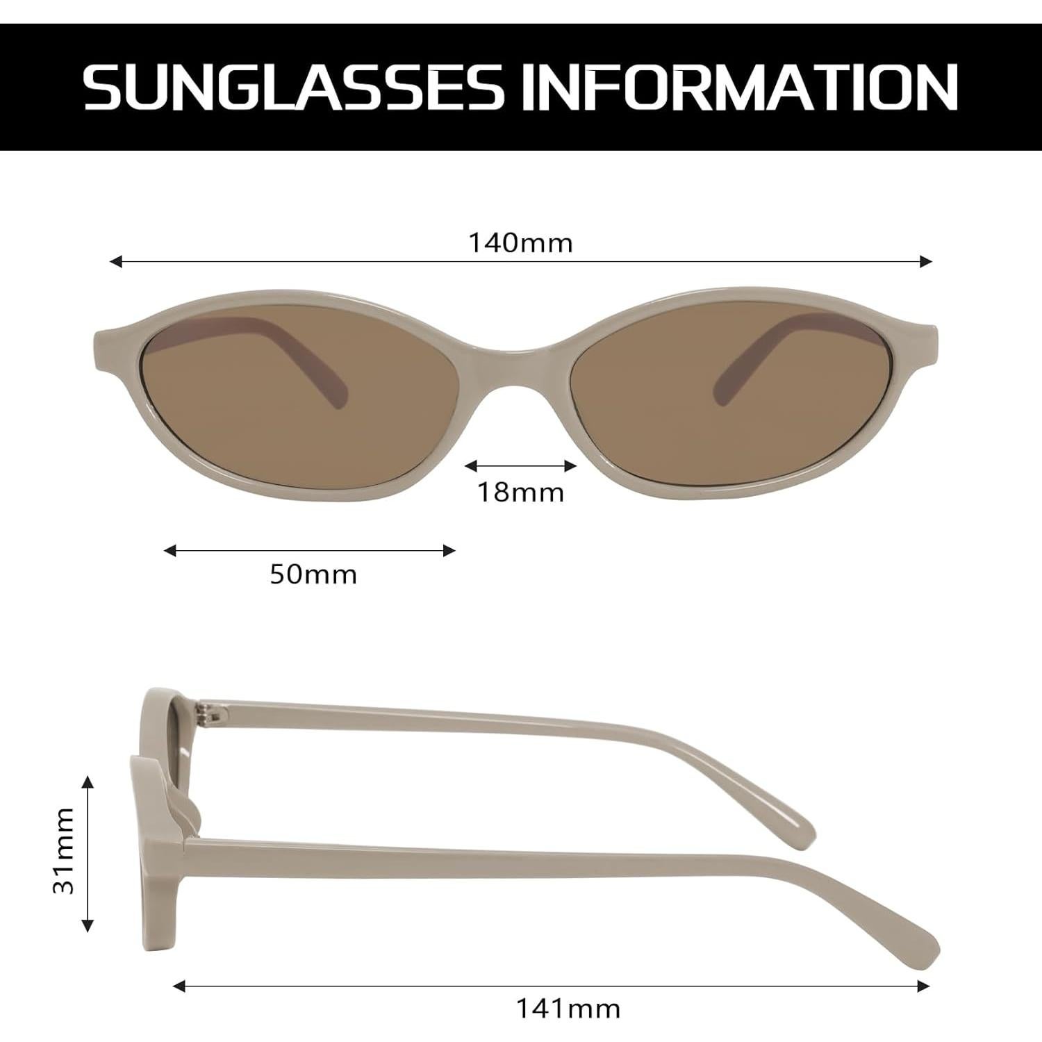 Gafas de sol ovaladas GUVIVI retro UV protección para mujeres