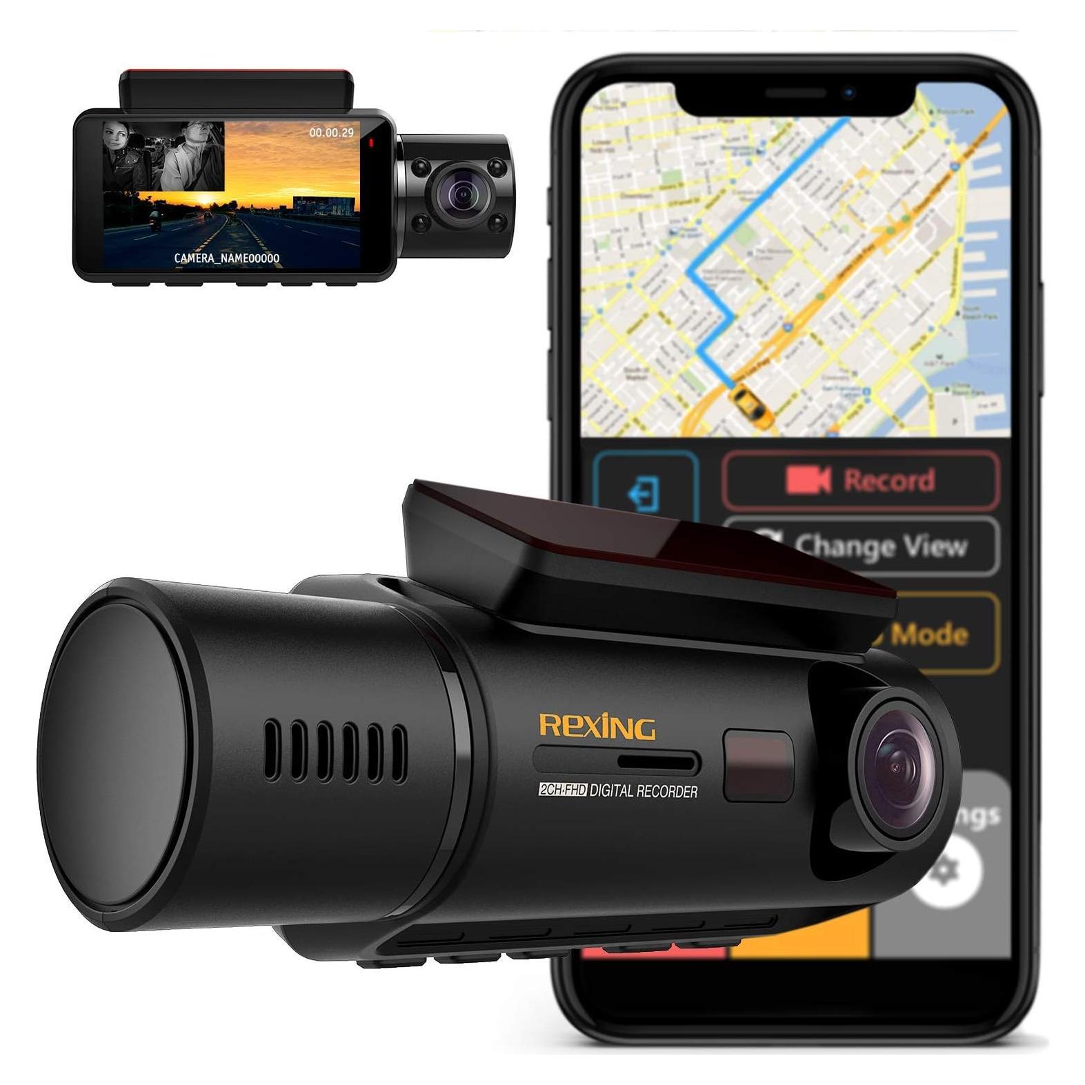 Cámara Rexing V3 Doble Frontal y Cabina Full HD 1080p