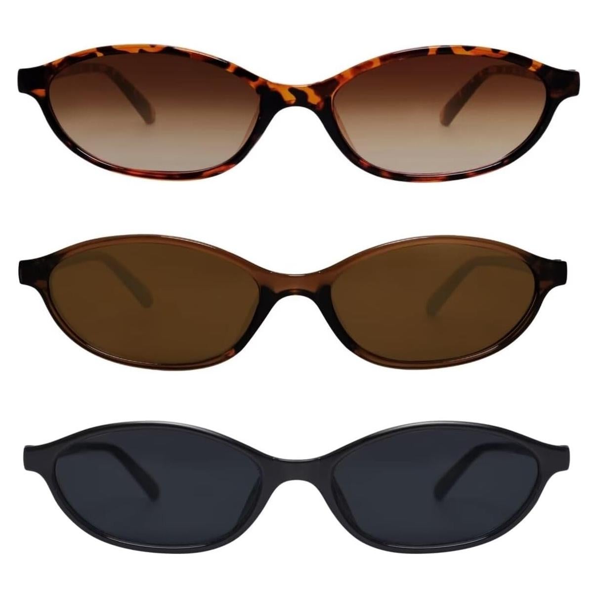 Gafas de sol ovaladas GUVIVI retro UV 100% para mujeres