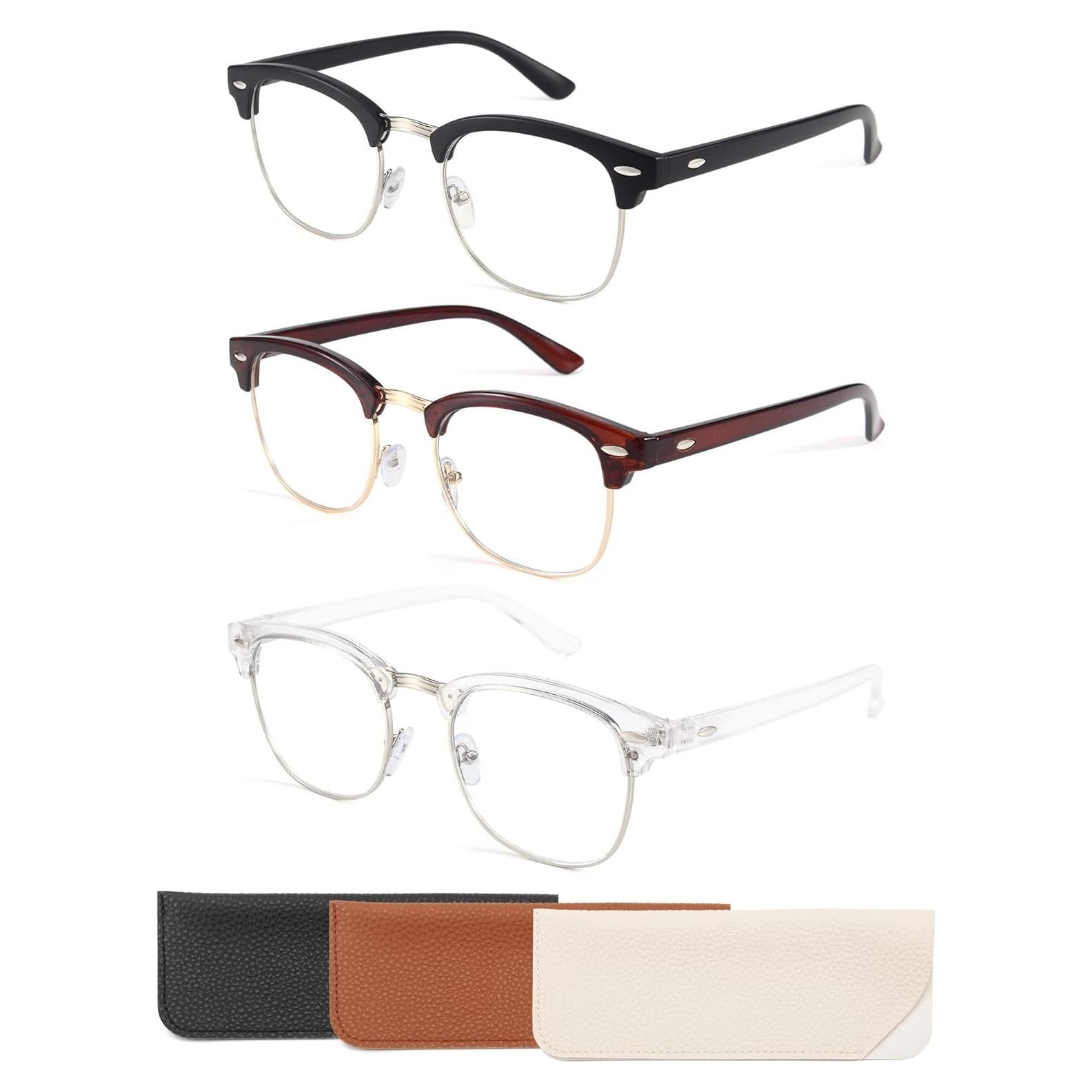 Gafas de Lectura CCVOO 3 Paquetes UV400 Retro Unisex