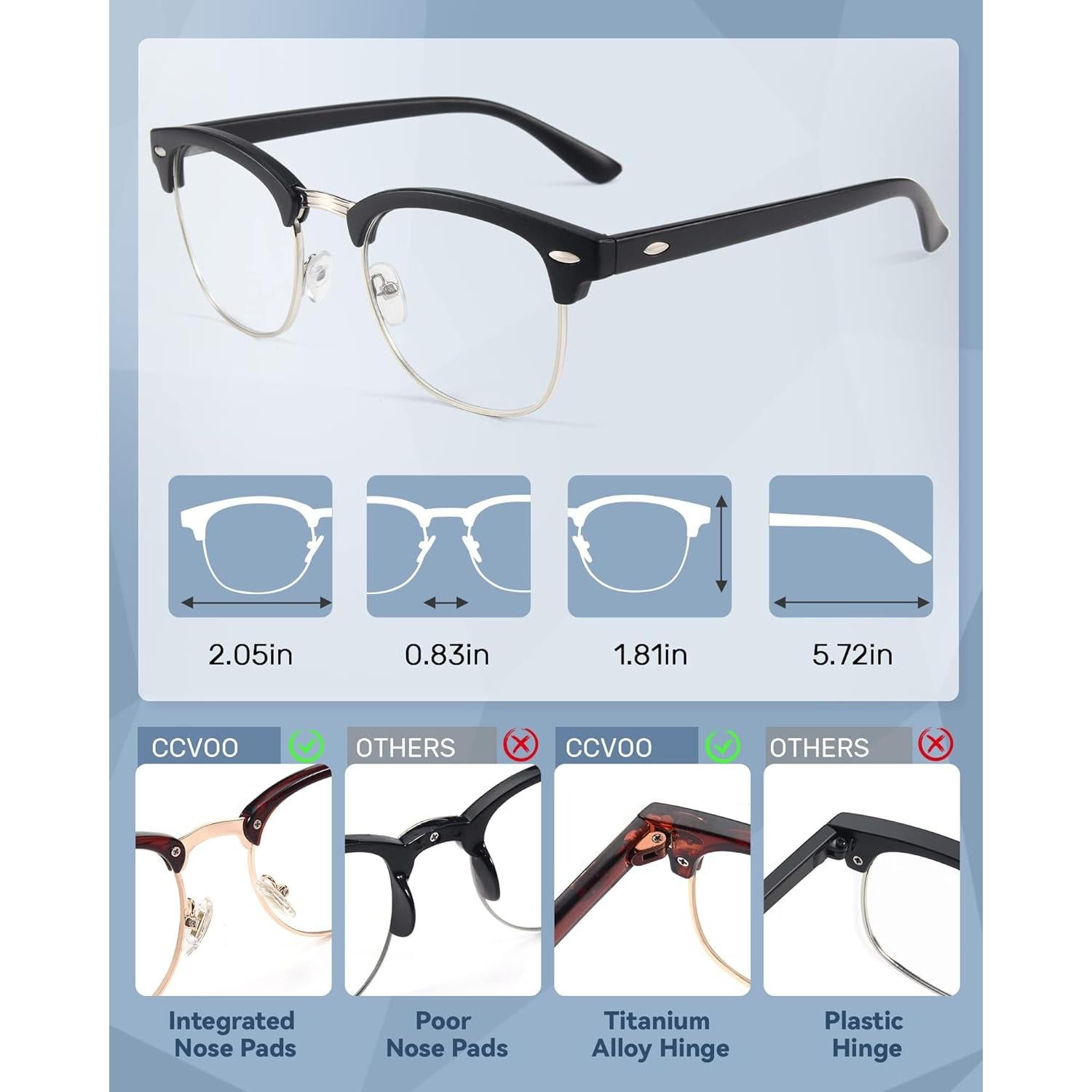 Gafas de Lectura CCVOO 3 Paquetes UV400 Retro Unisex