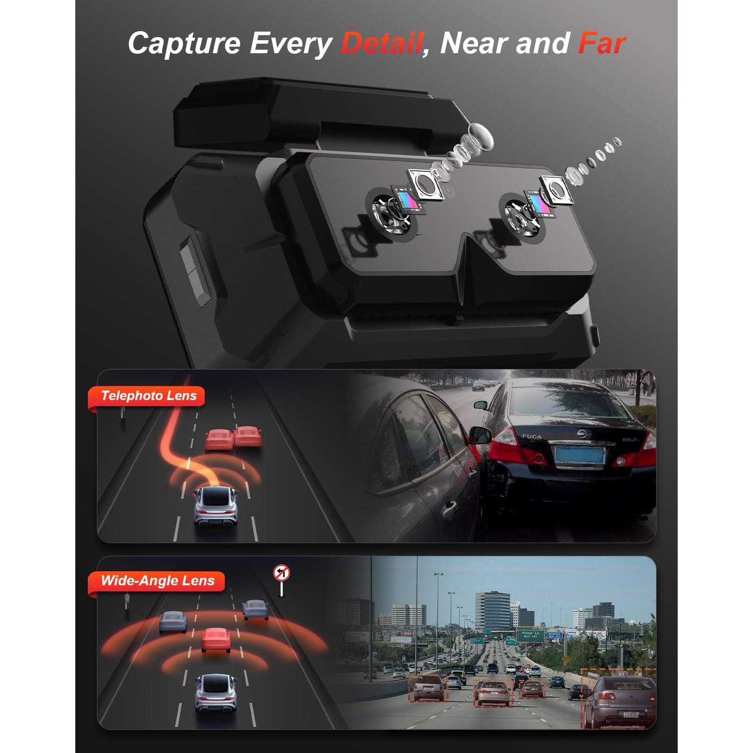 Cámara Dash 2K AKEEYO EYES con GPS y Pantalla Táctil 4"