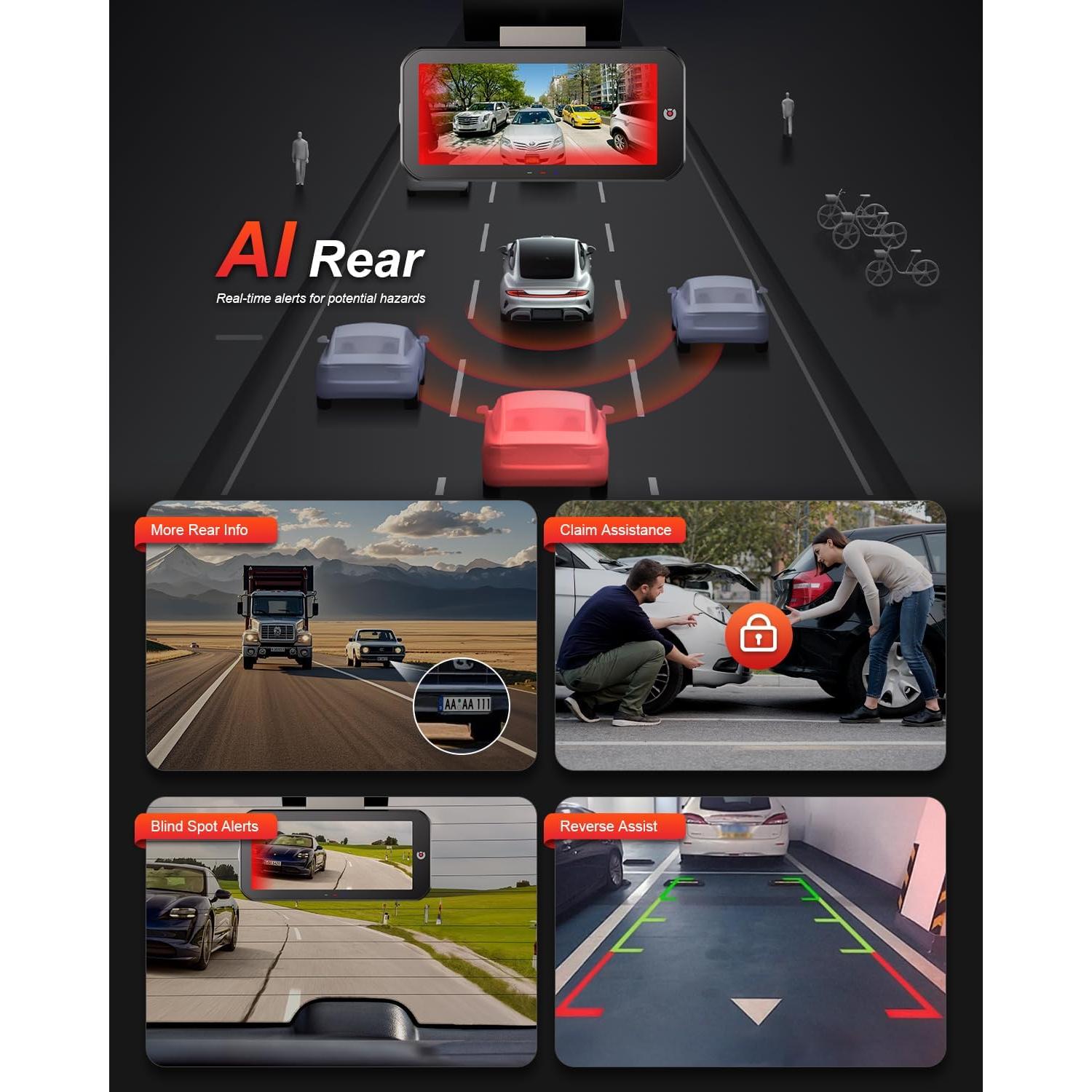 Cámara Dash 2K AKEEYO EYES con GPS y Pantalla Táctil 4"