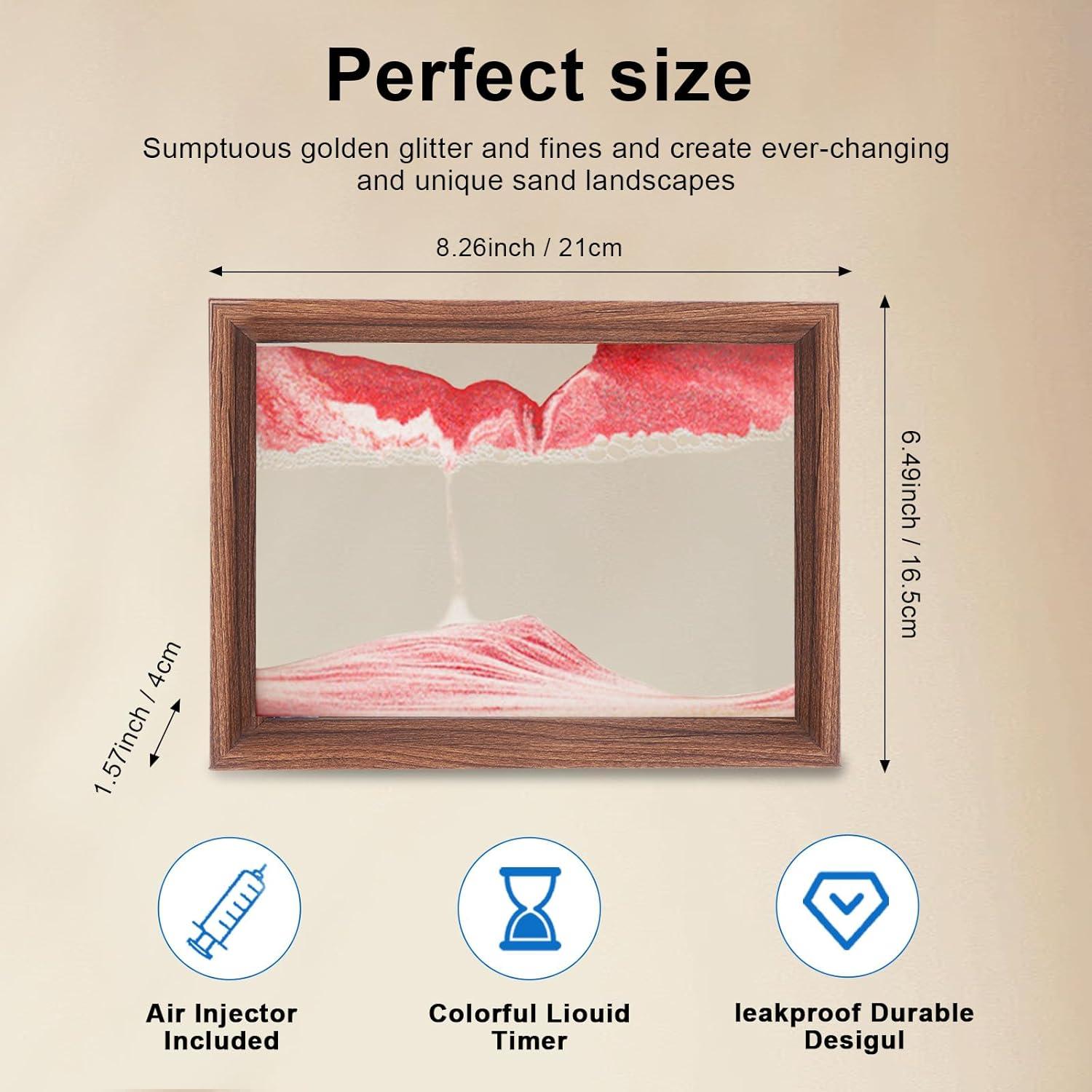 Arte de Arena en Movimiento AzureLeap 20.32cm Rojo 3D Decoración