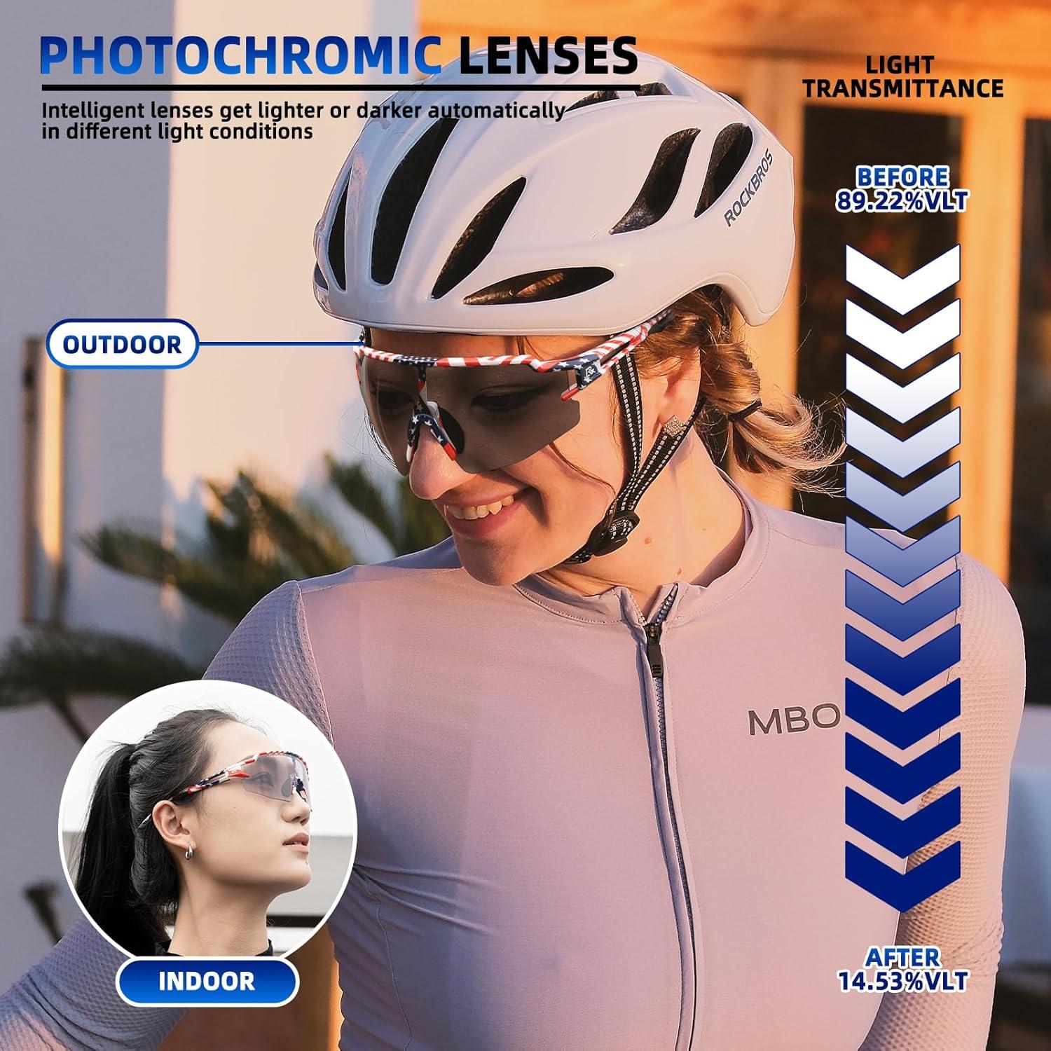 Gafas de sol ROCKBROS fotocromáticas UV400 para ciclismo