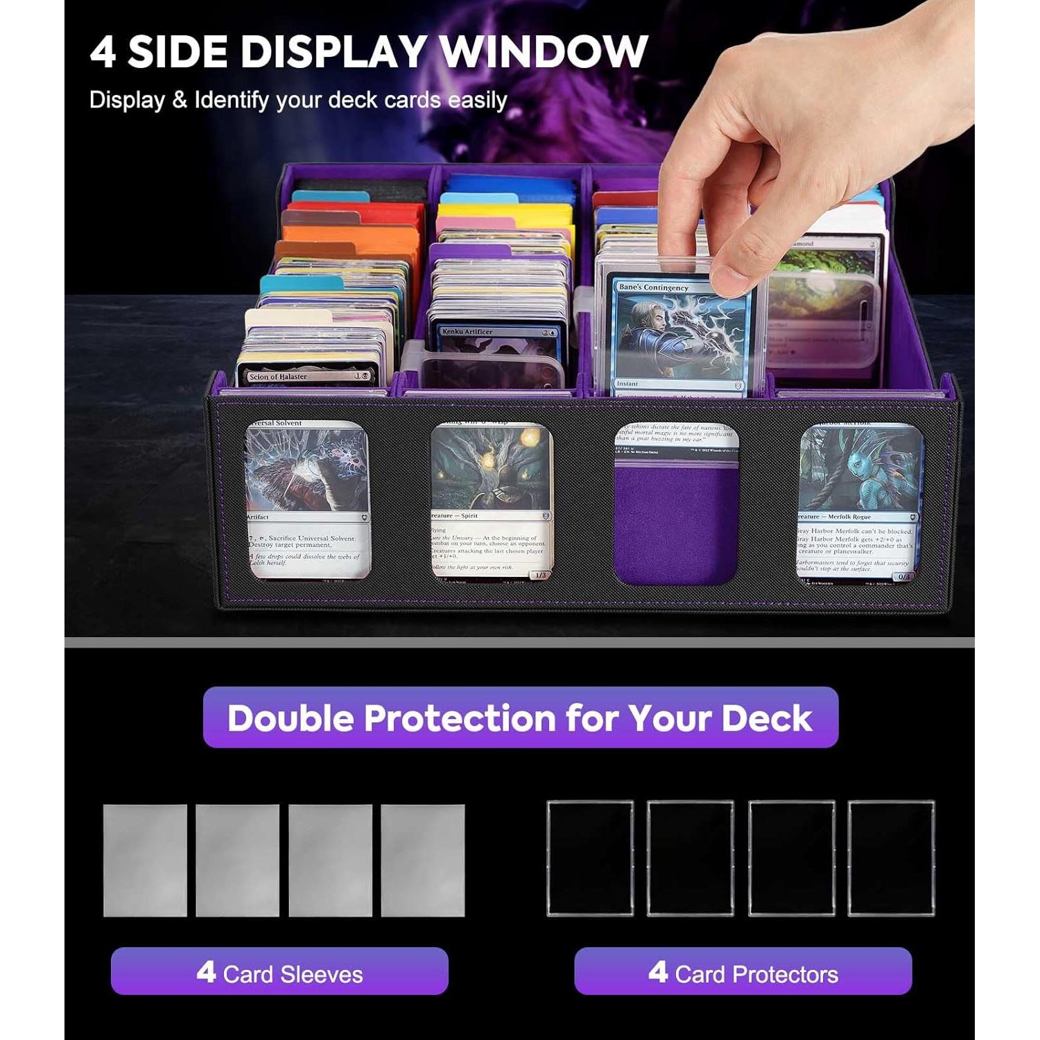 Caja de Almacenamiento de Cartas MoKo 3000+ 4 Ventanas Negra