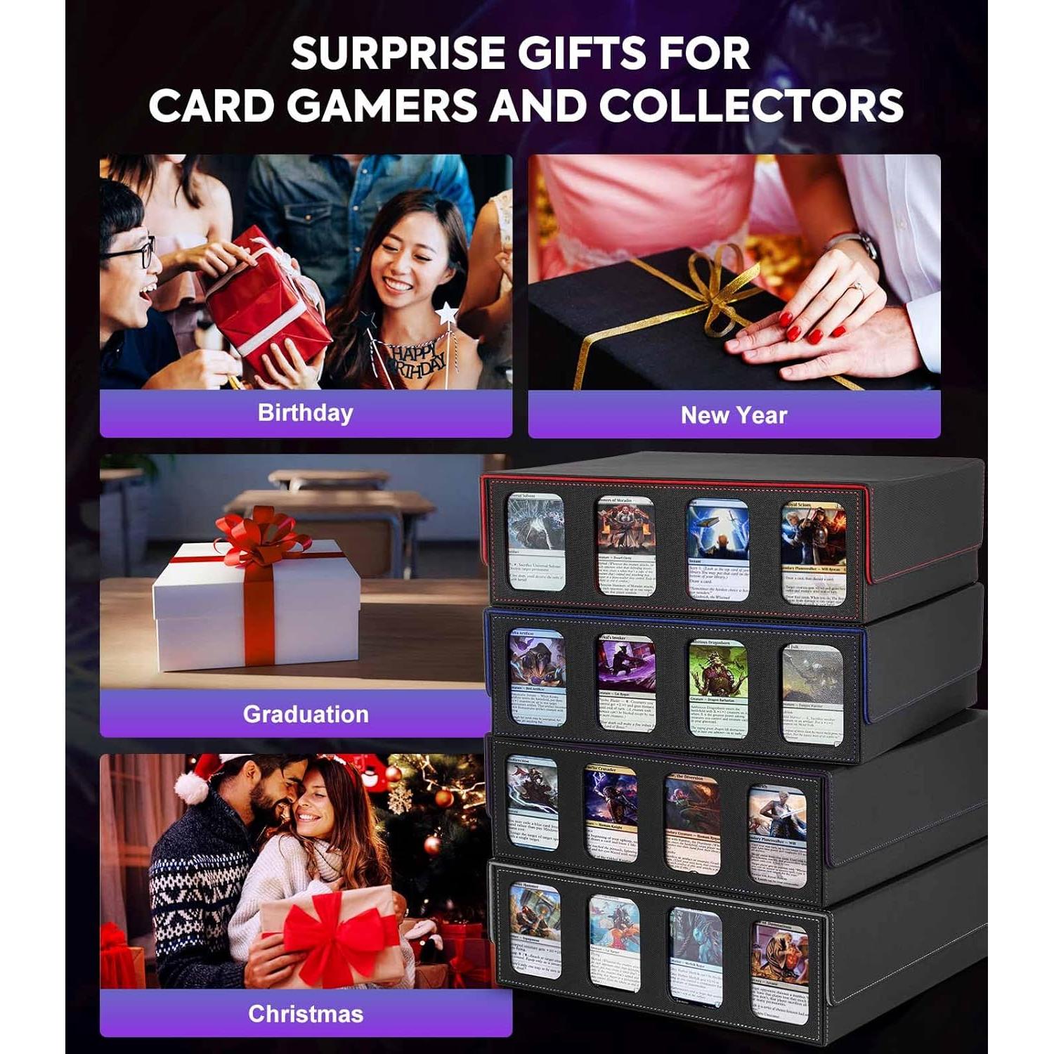 Caja de Almacenamiento de Cartas MoKo 3000+ 4 Ventanas Negra