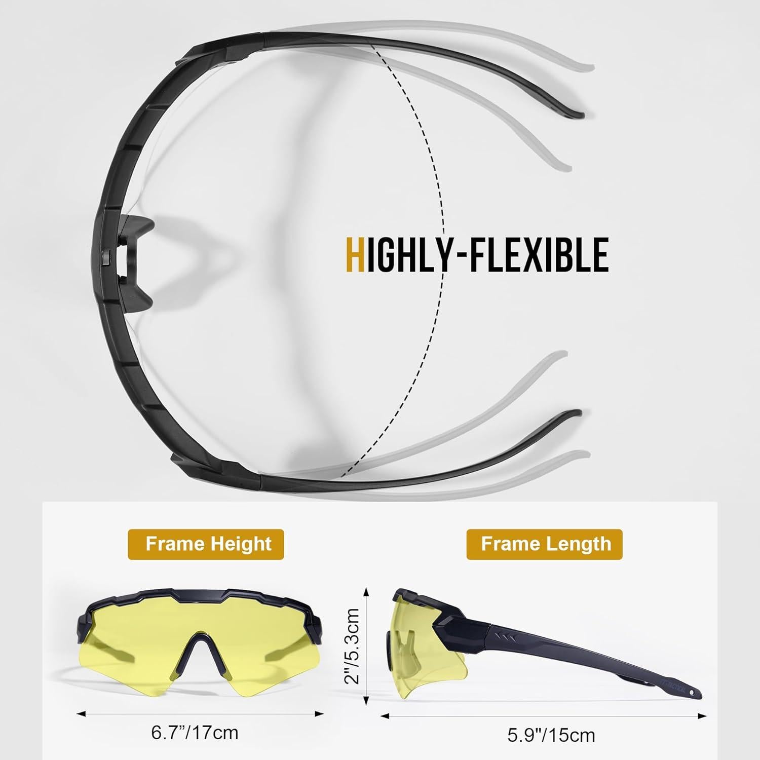 Gafas de Tiro de Seguridad Tácticas Antivaho con 3 Lentes