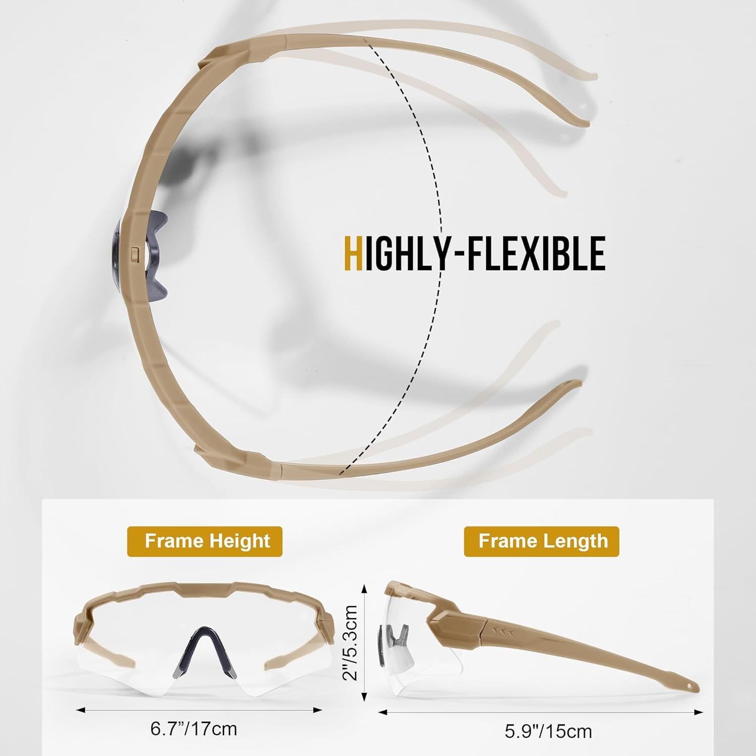 Gafas Tácticas Antivaho - 3 Lentes Intercambiables