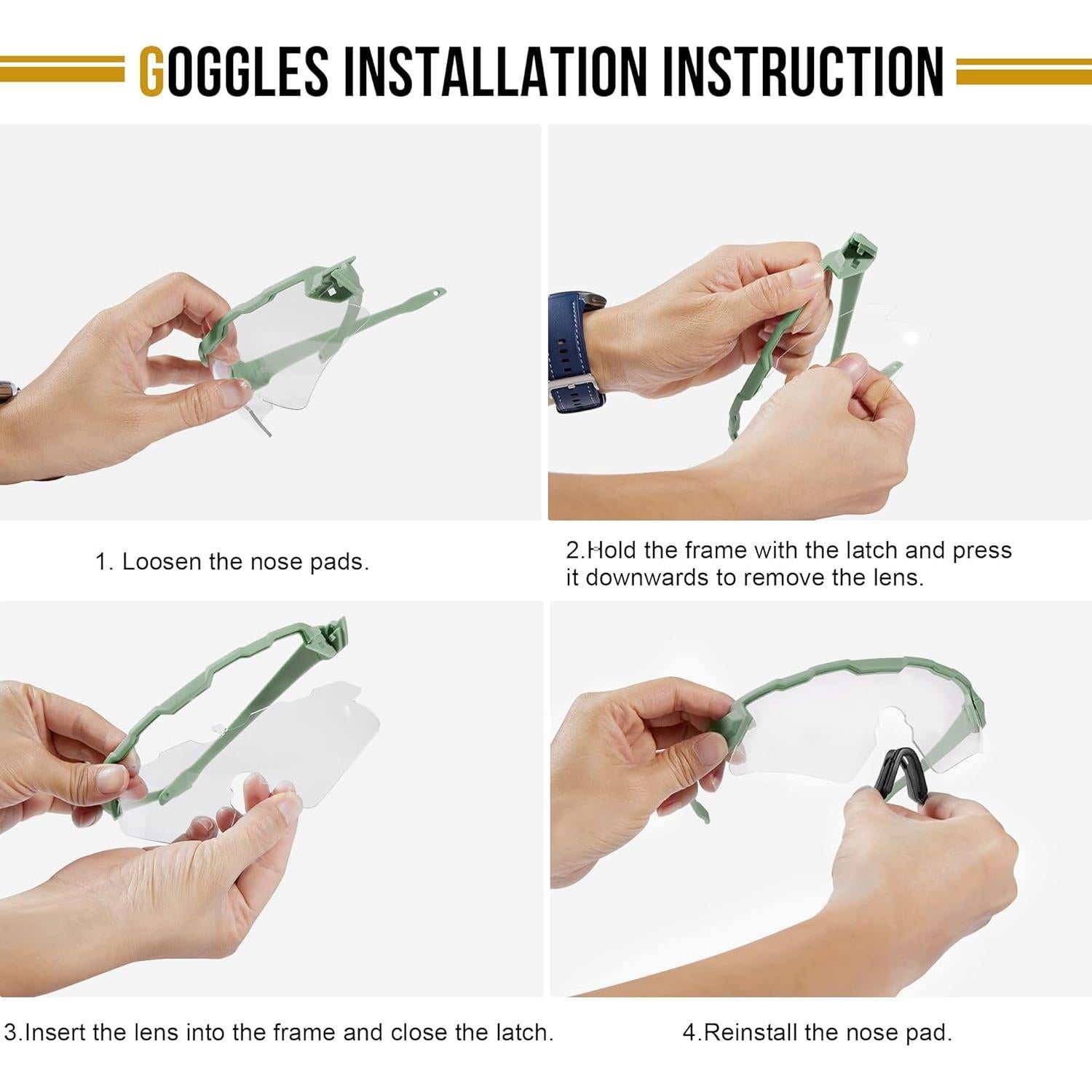 Gafas Tácticas Antivaho - 3 Lentes Intercambiables
