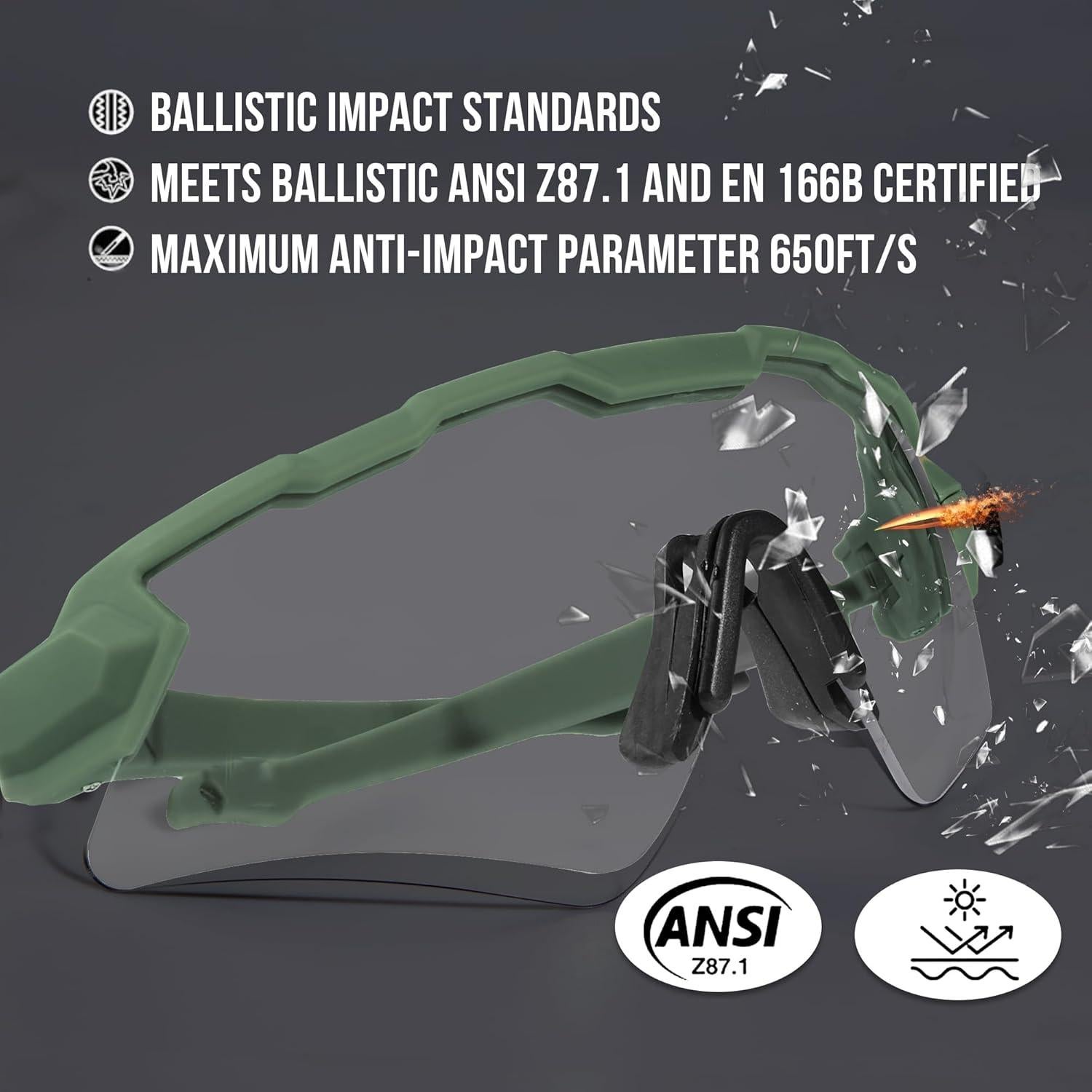 Gafas Tácticas Antivaho - 3 Lentes Intercambiables