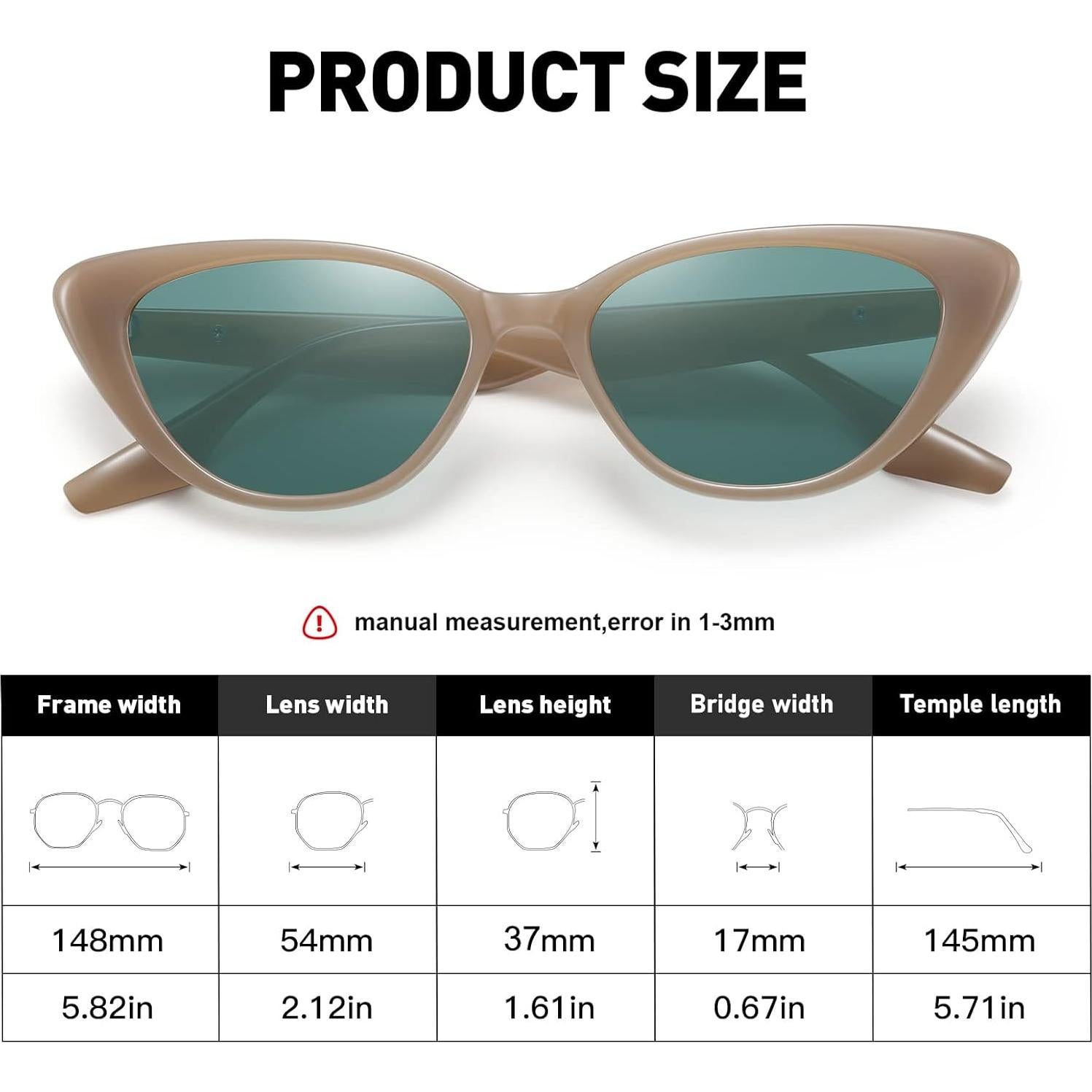 Gafas de sol Fozono ojo de gato UV400 estilo retro