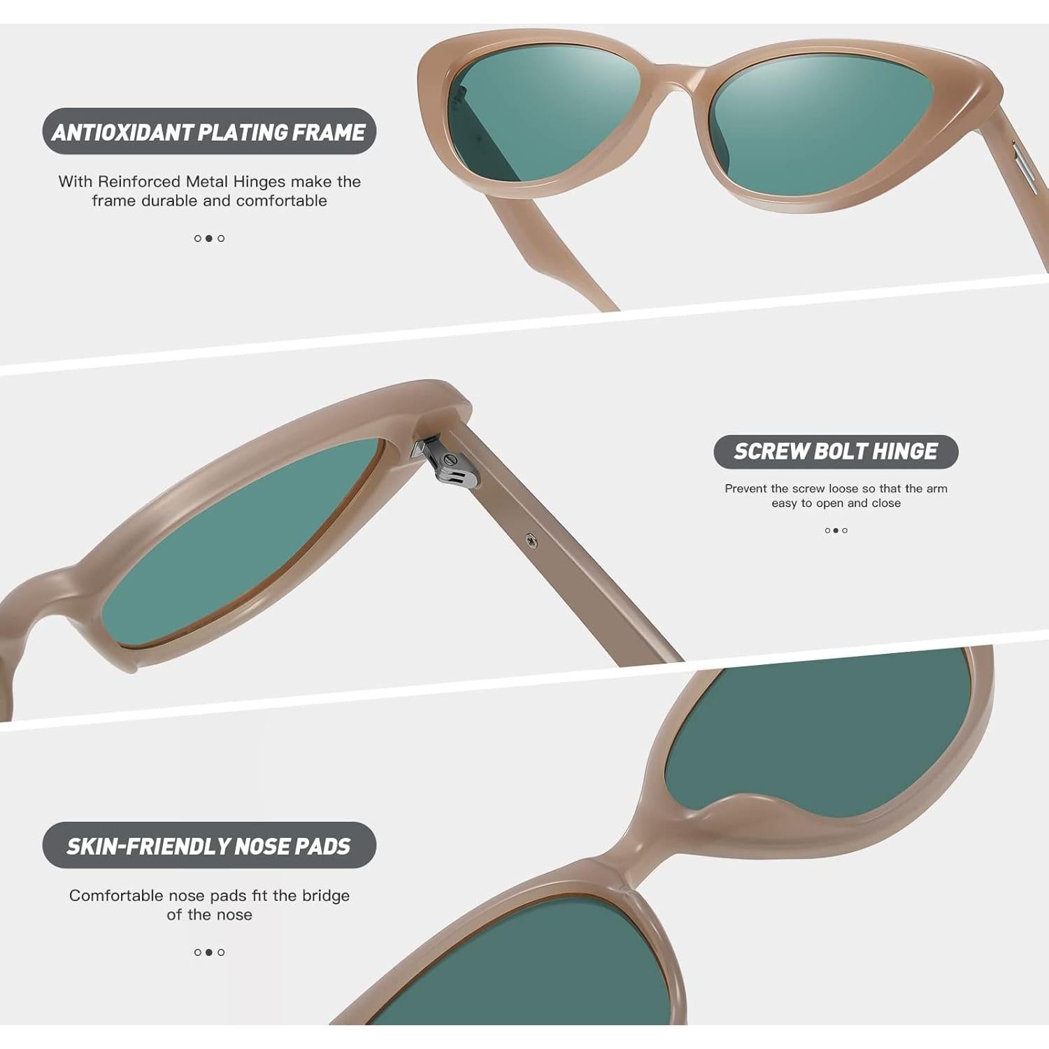 Gafas de sol Fozono ojo de gato UV400 estilo retro chic