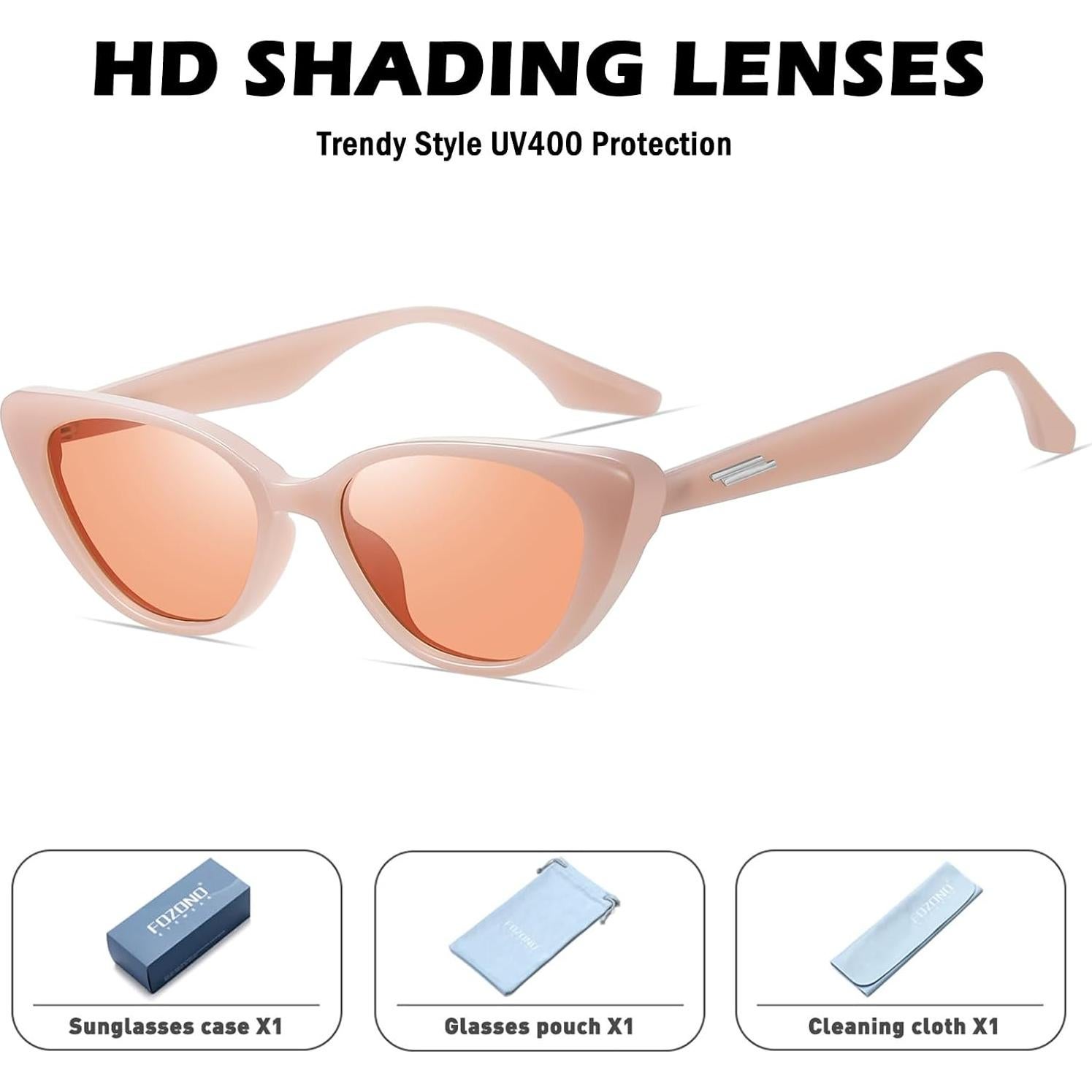 Gafas de sol Fozono ojo de gato UV400 estilo 90s rosa