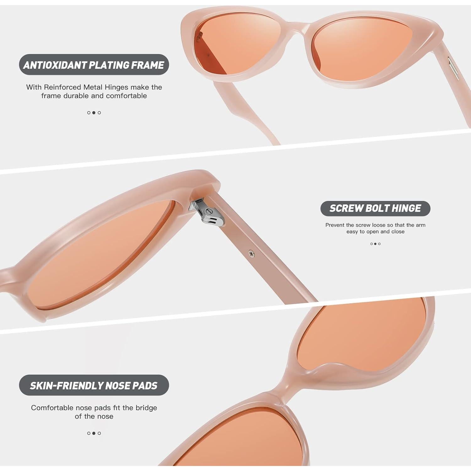 Gafas de sol Fozono ojo de gato UV400 estilo 90s rosa