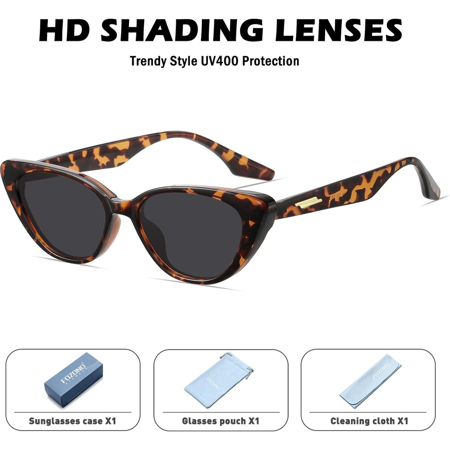 Gafas de sol ojo de gato Fozono UV400 estilo retro 90s