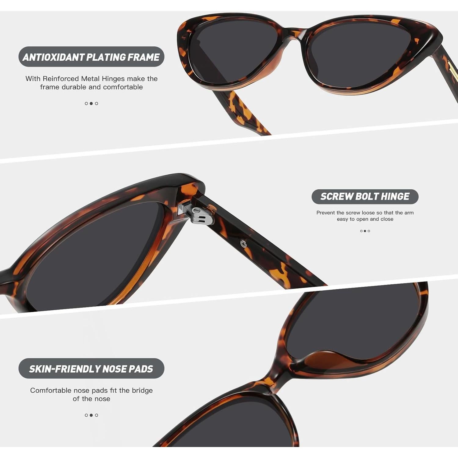 Gafas de sol ojo de gato Fozono UV400 estilo retro 90s