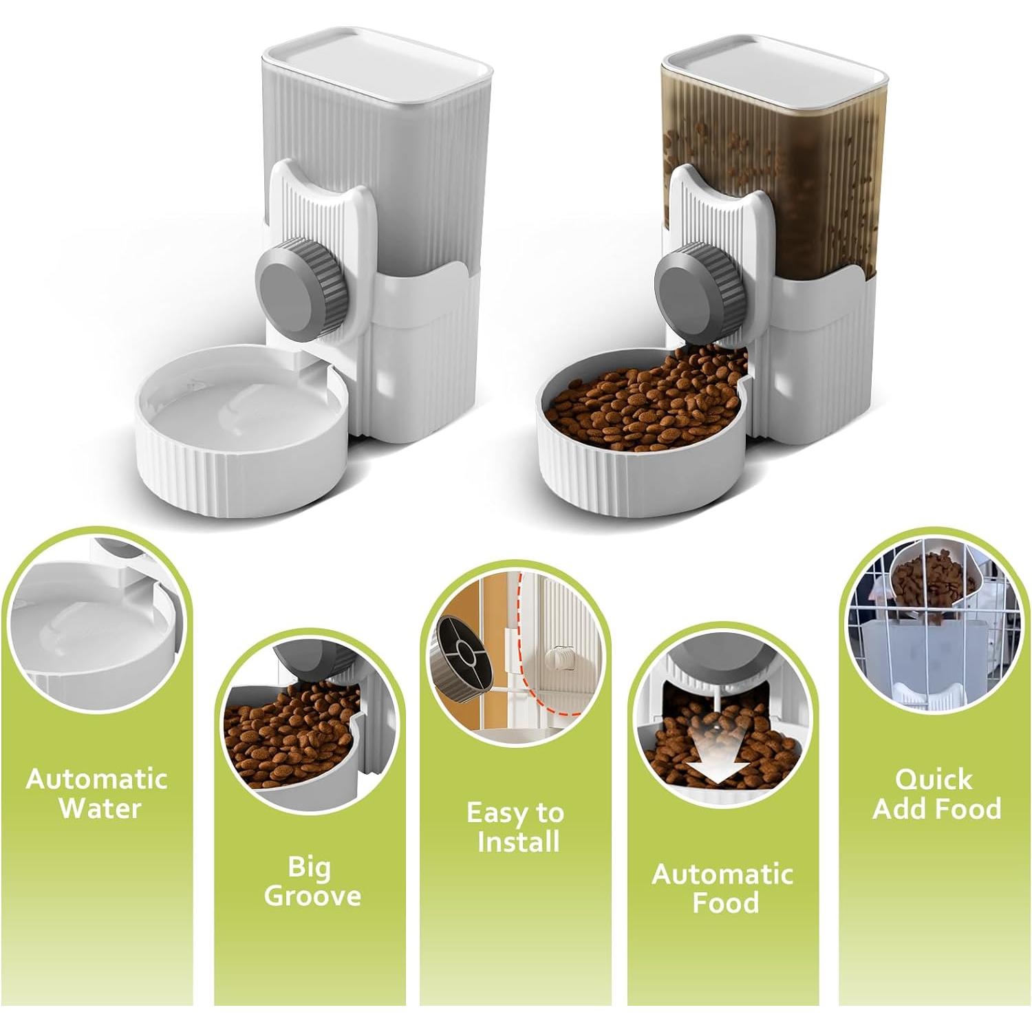 Dispensador Automático de Comida y Agua Yummy Sam 1L Gris