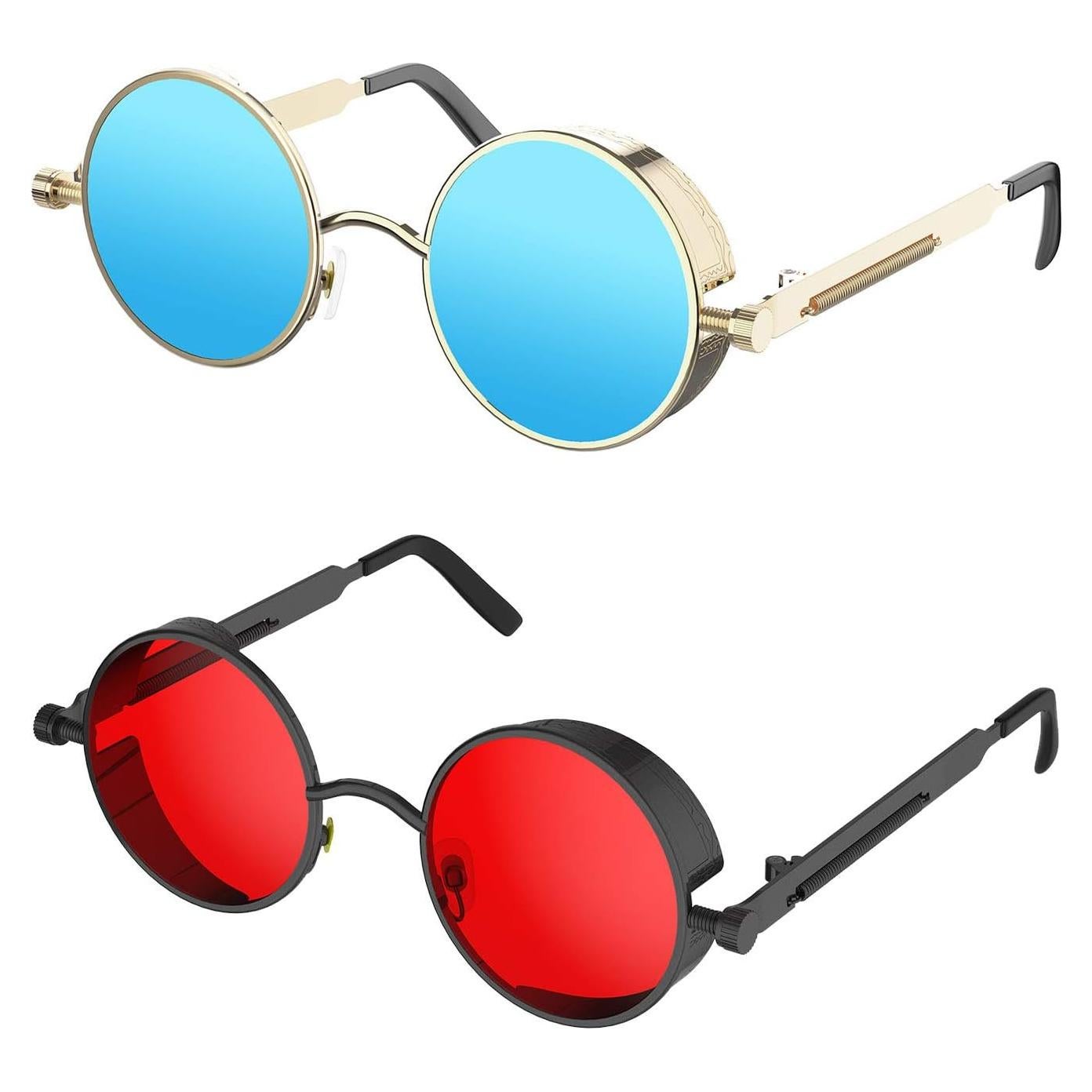 Gafas de sol steampunk Prouddemon redondas UV400 unisex