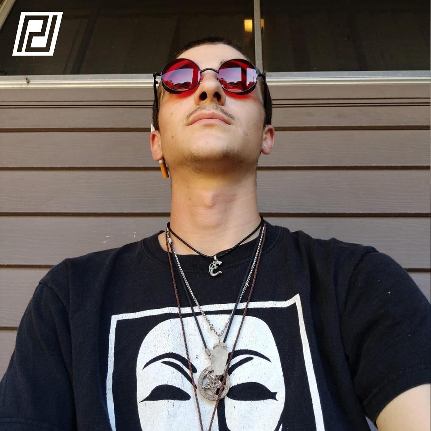 Gafas de sol steampunk Prouddemon redondas UV400 unisex