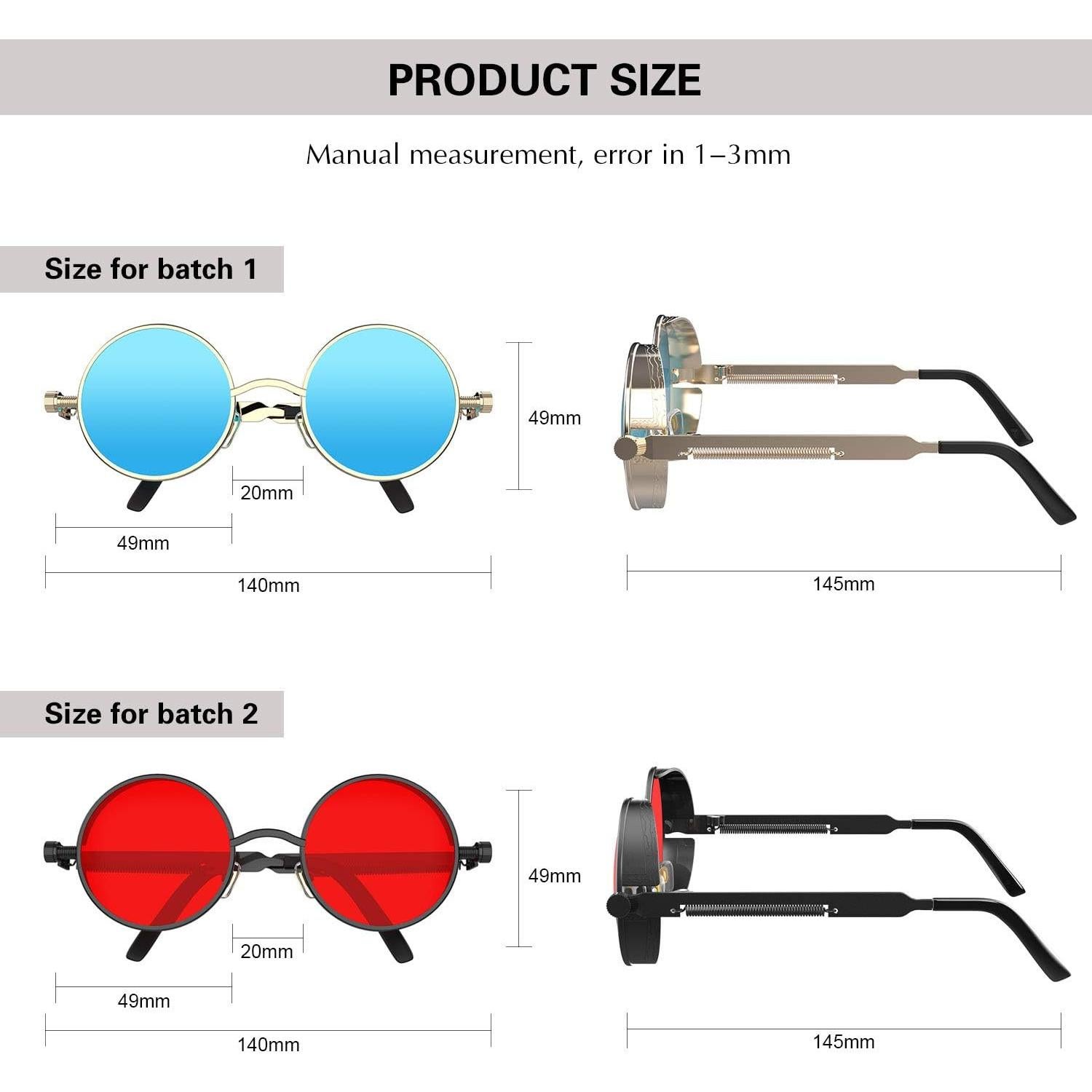 Gafas de sol steampunk Prouddemon redondas UV400 unisex