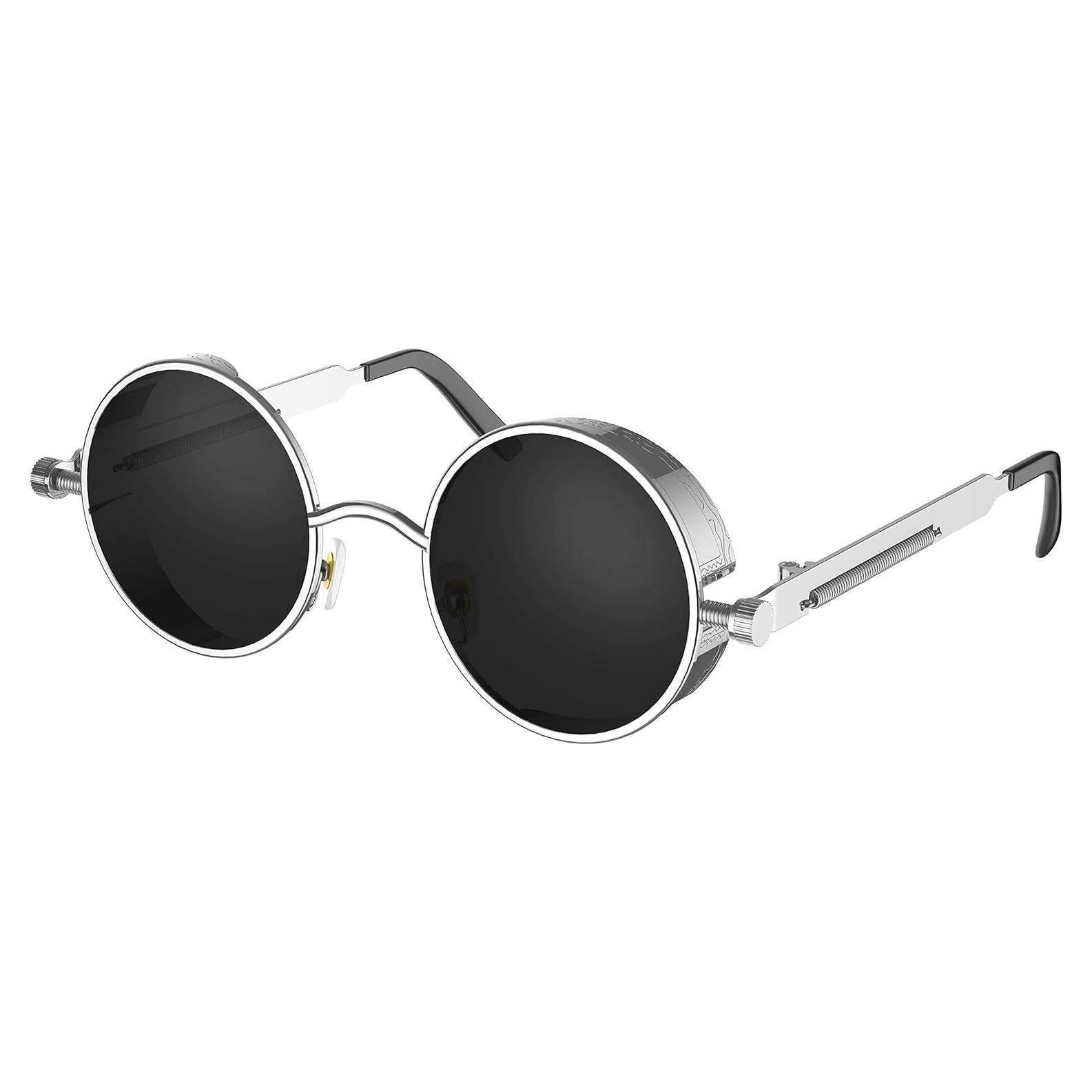 Gafas de Sol Steampunk Retro ProudDemon con Lentes Redondos