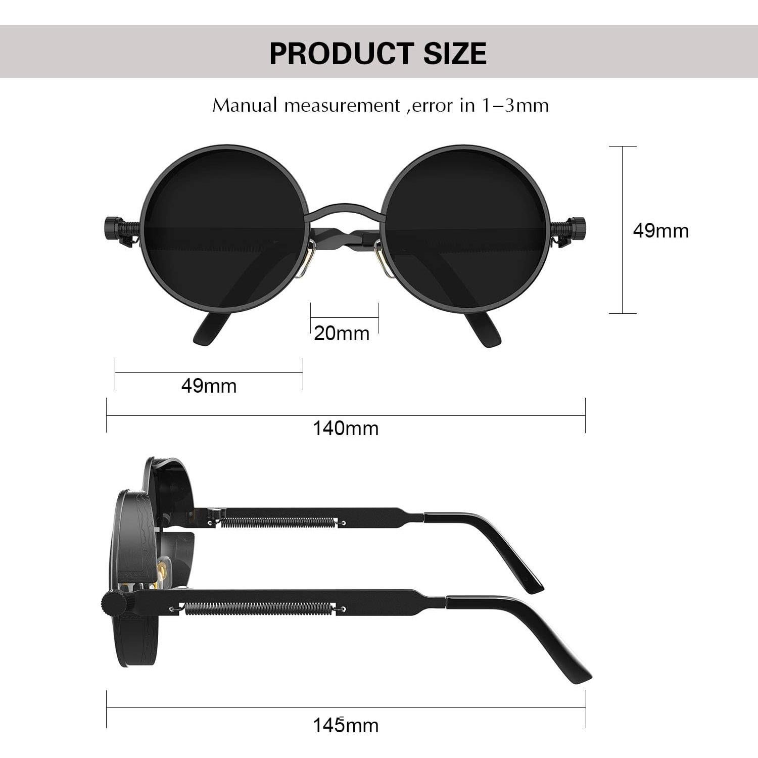 Gafas de sol steampunk ProudDemon redondas UV400