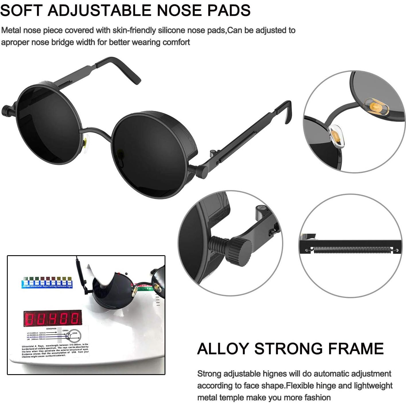 Gafas de sol steampunk ProudDemon redondas UV400