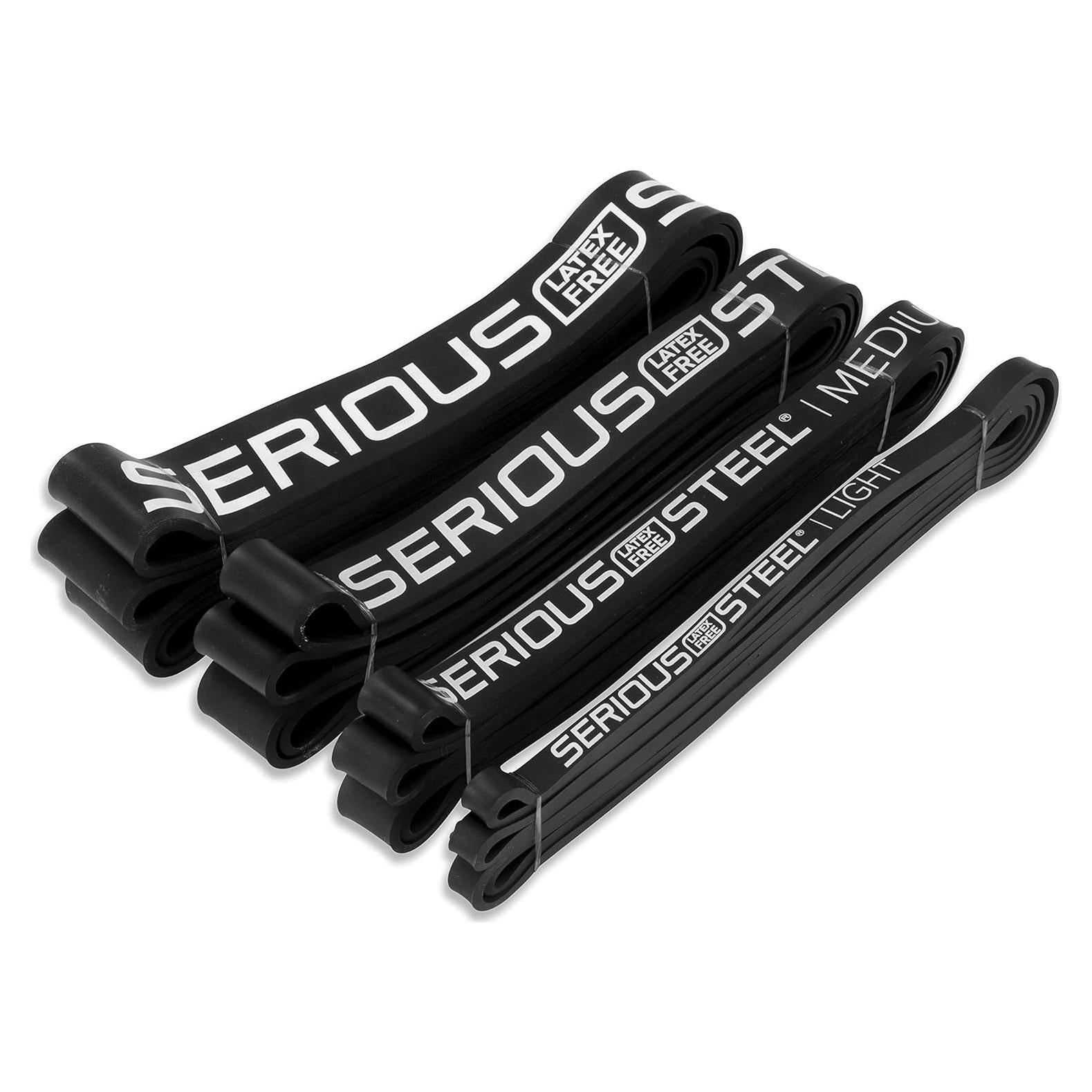 Bandas de Resistencia Serious Steel Fitness Sin Látex 104 cm - Set de 4