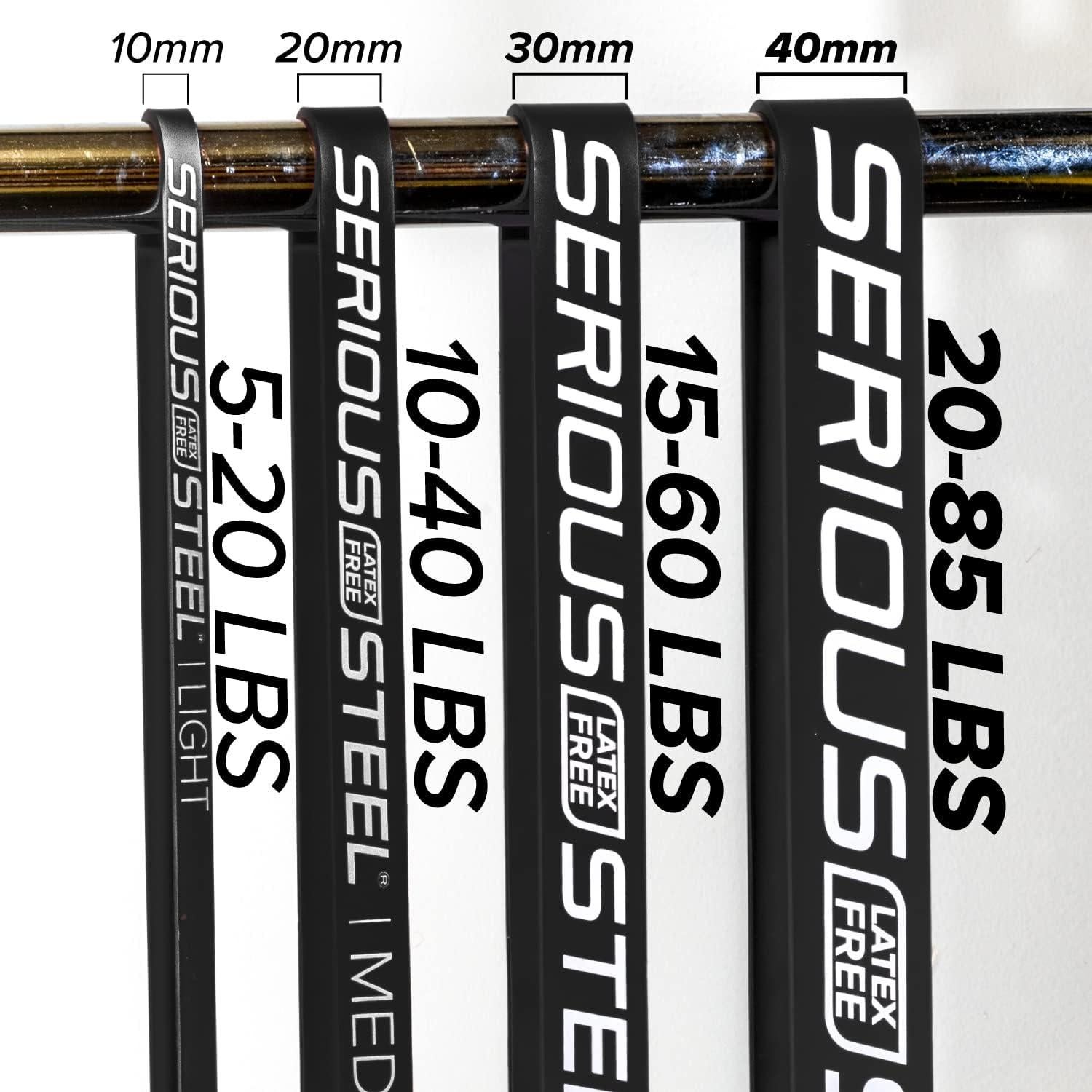 Bandas de Resistencia Serious Steel Fitness Sin Látex 104 cm - Set de 4