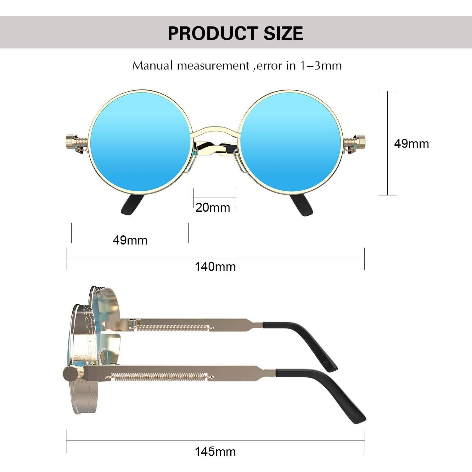 Gafas de Sol Redondas Steampunk ProudDemon UV400 Metal