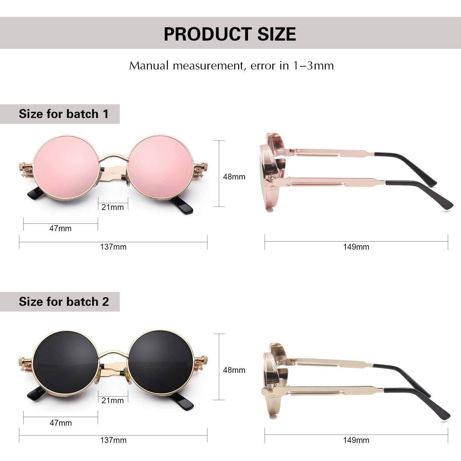 Gafas de Sol Steampunk Retro ProudDemon Redondas UV400