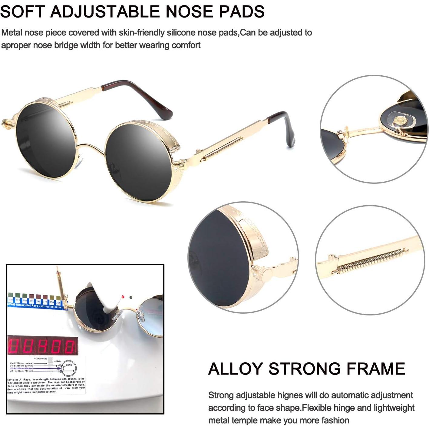 Gafas de Sol Steampunk Retro ProudDemon Redondas UV400