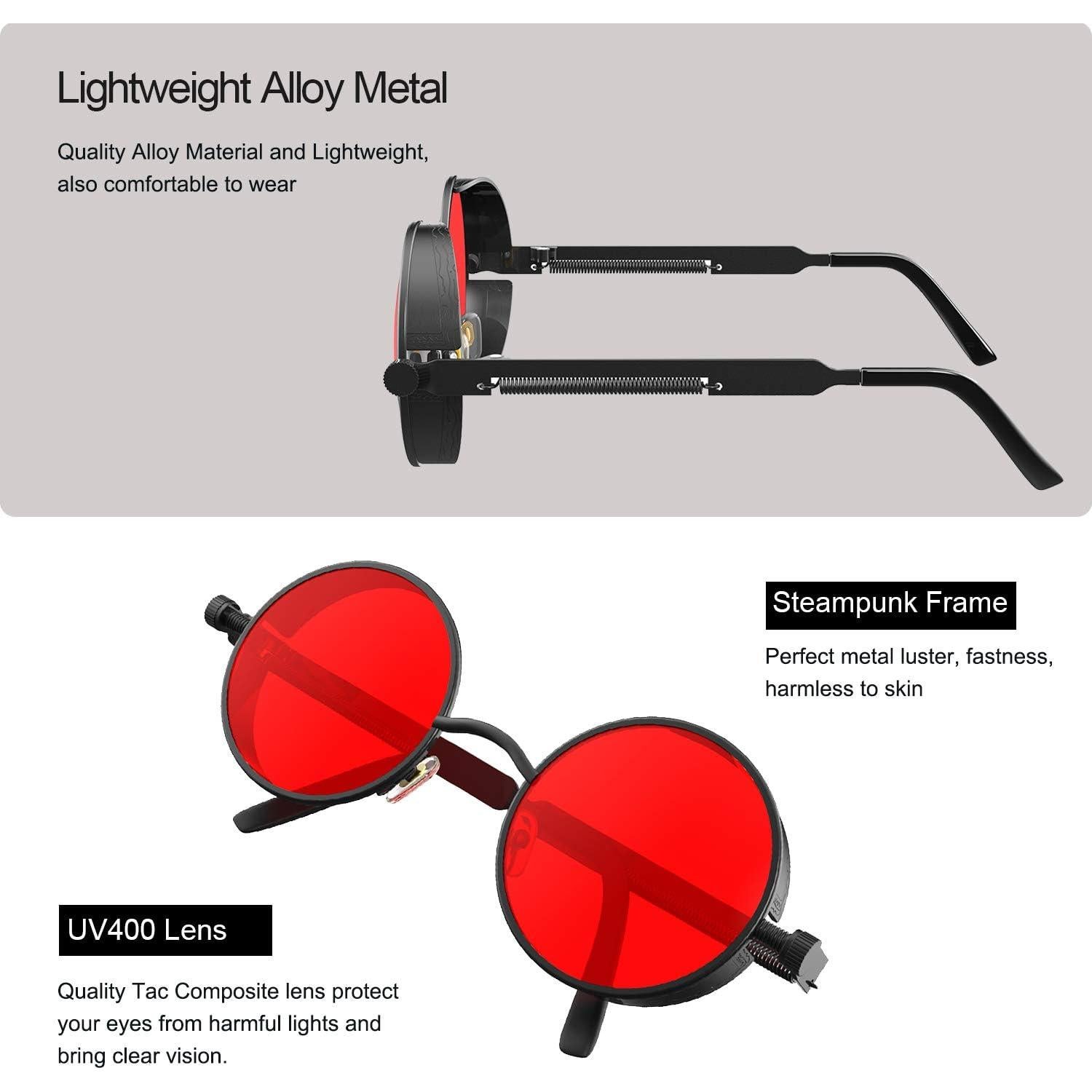 Gafas de sol redondas Steampunk ProudDemon UV400