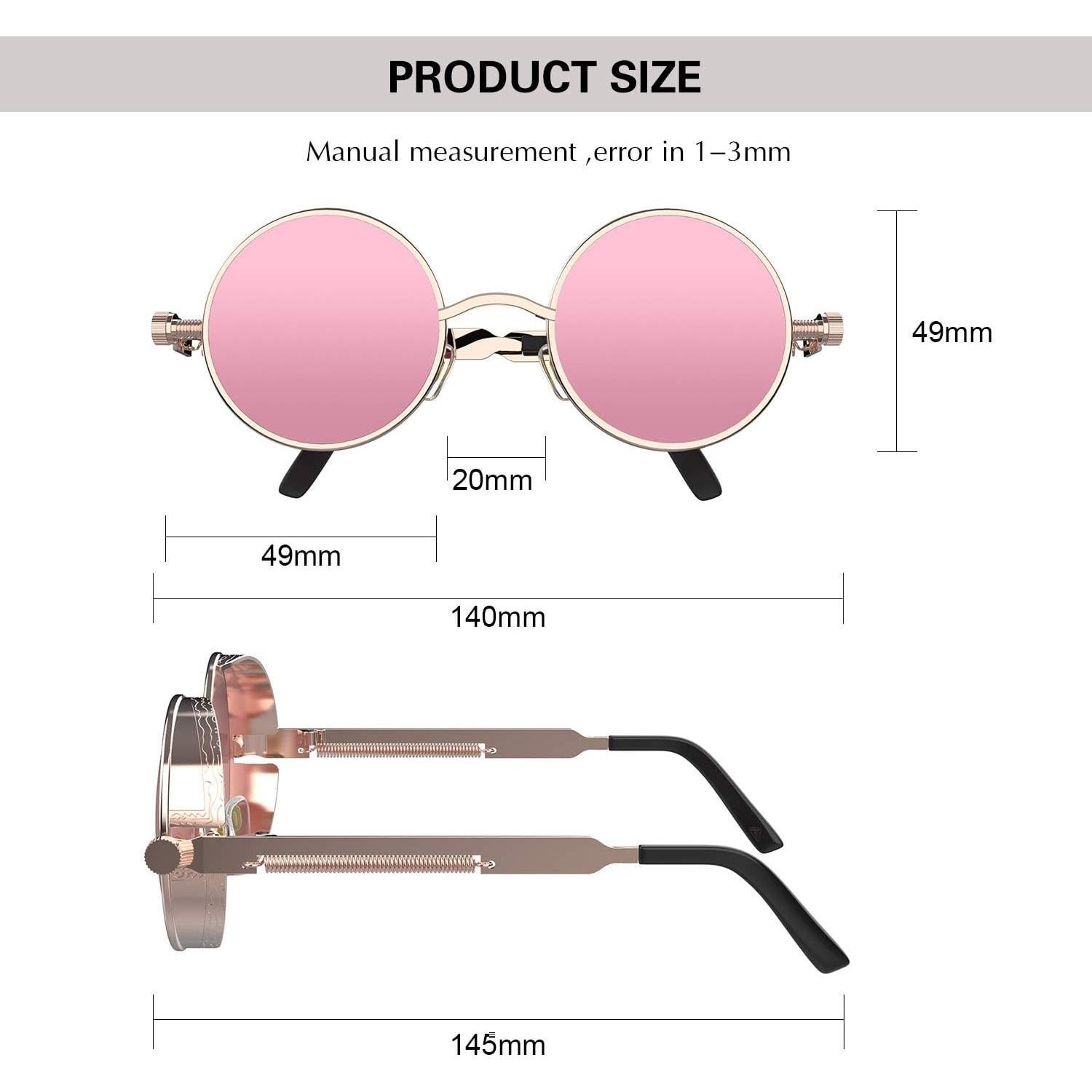 Gafas de Sol Steampunk Retro ProudDemon Redondas UV400