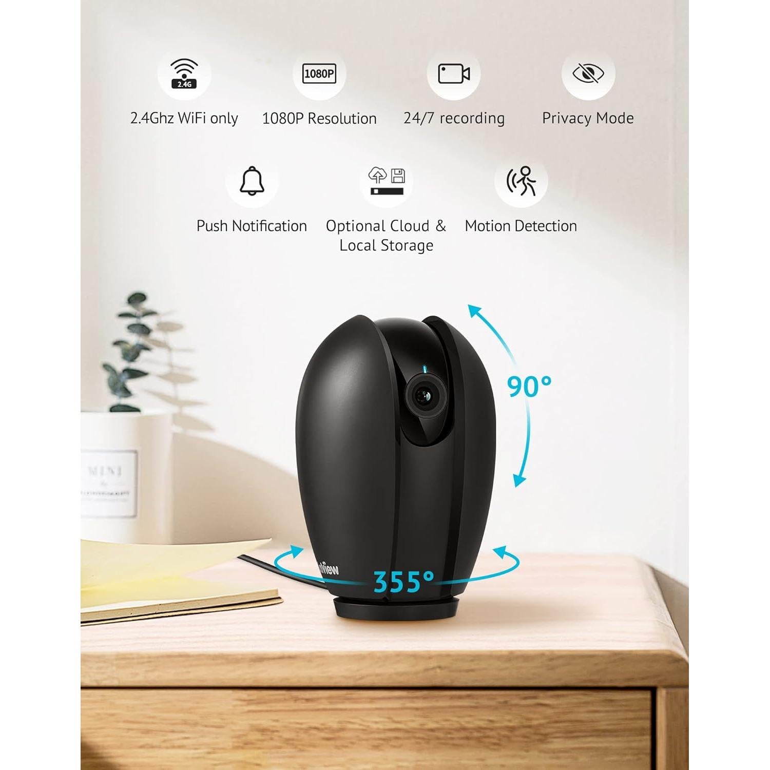 Cámara de Seguridad LaView 1080P 2 Paquete con WiFi
