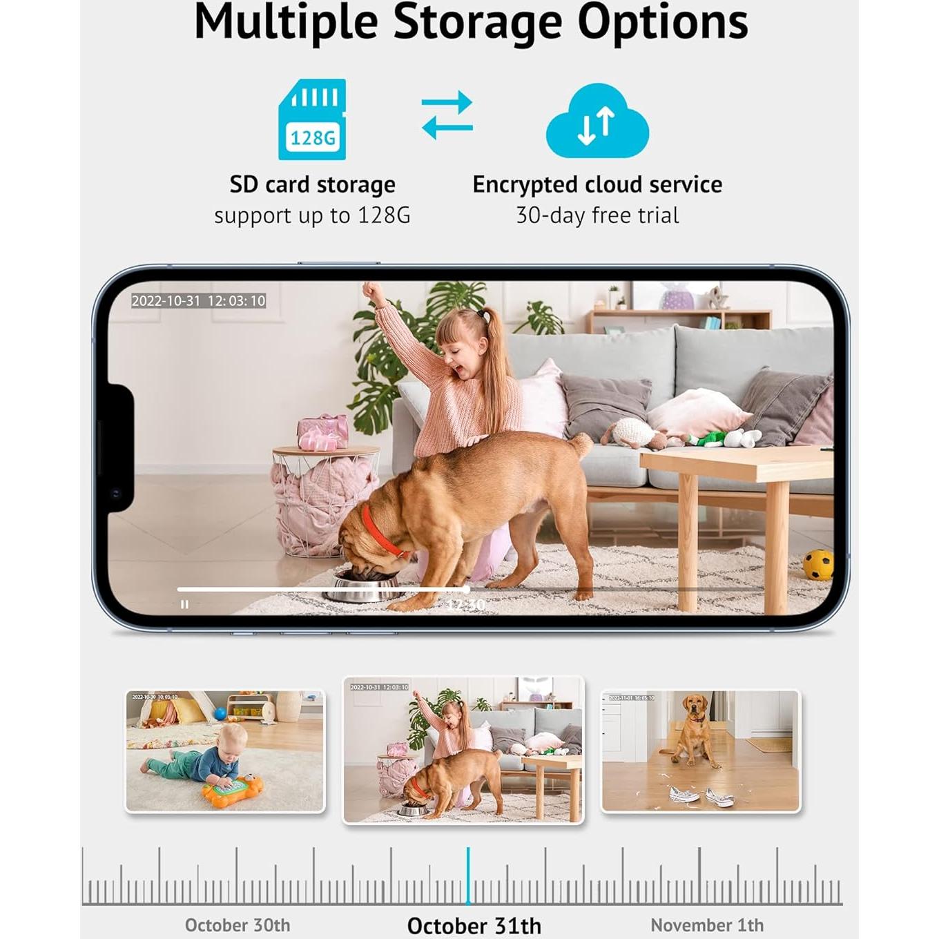 Cámara de Seguridad LaView 1080P 2 Paquete con WiFi