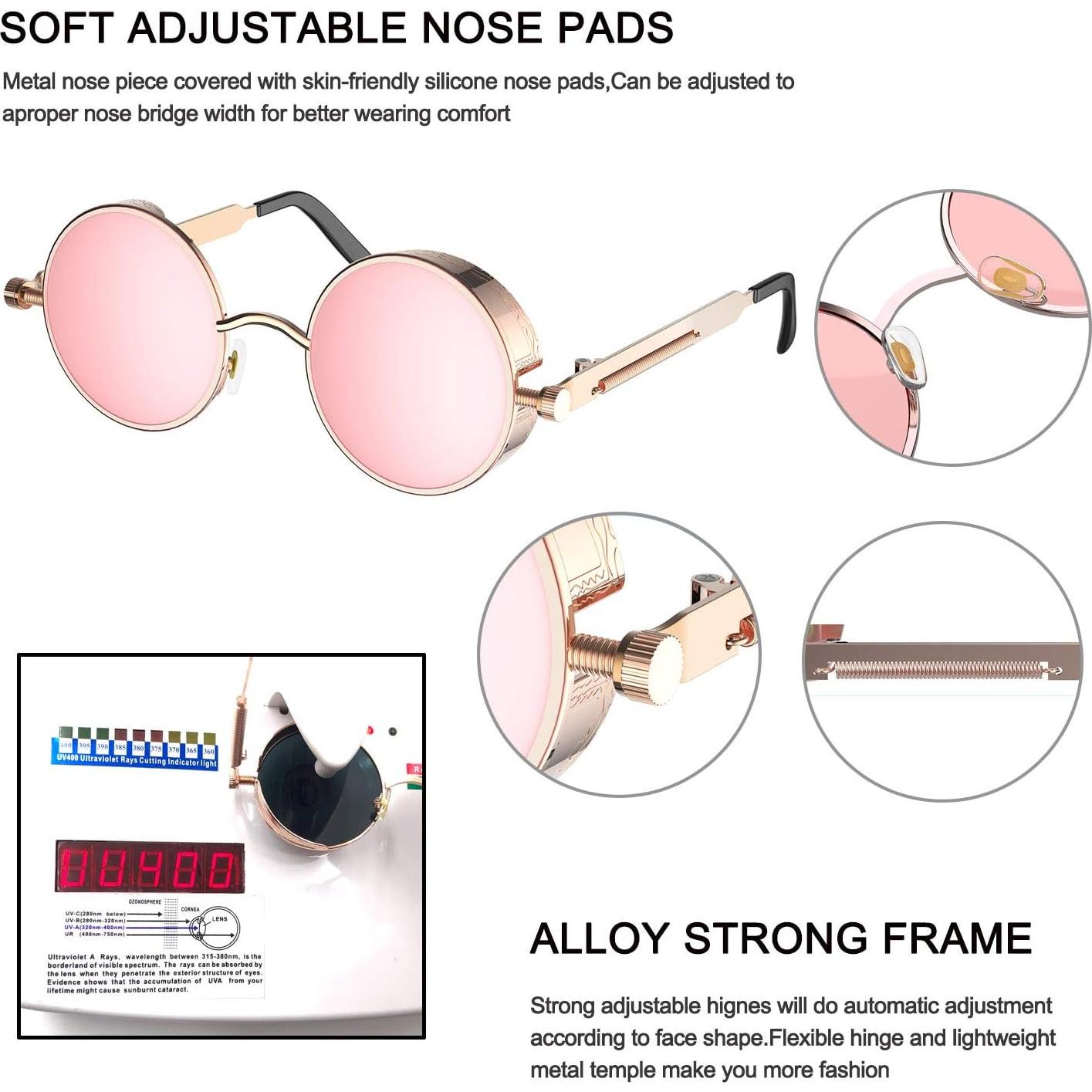 Gafas de Sol Steampunk Prouddemon Redondas UV400 Unisex