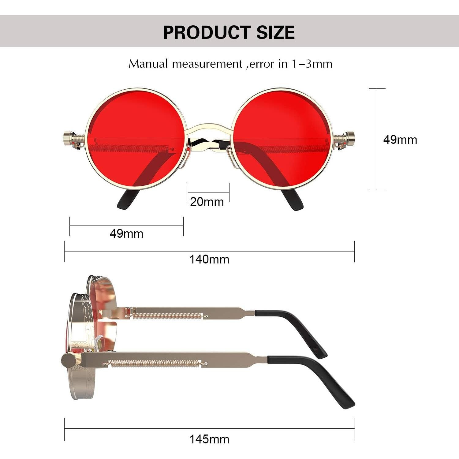 Gafas de Sol Redondas Steampunk ProudDemon con Marco Metal