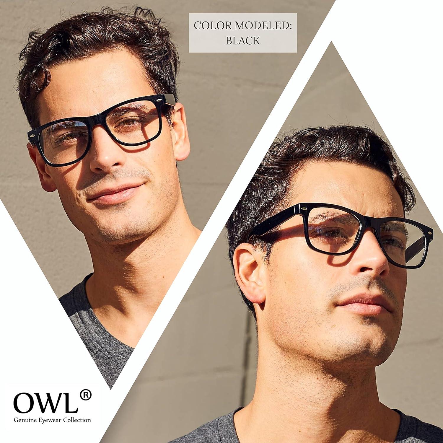 Gafas de sol retro unisex OWL marco plástico UV 55mm